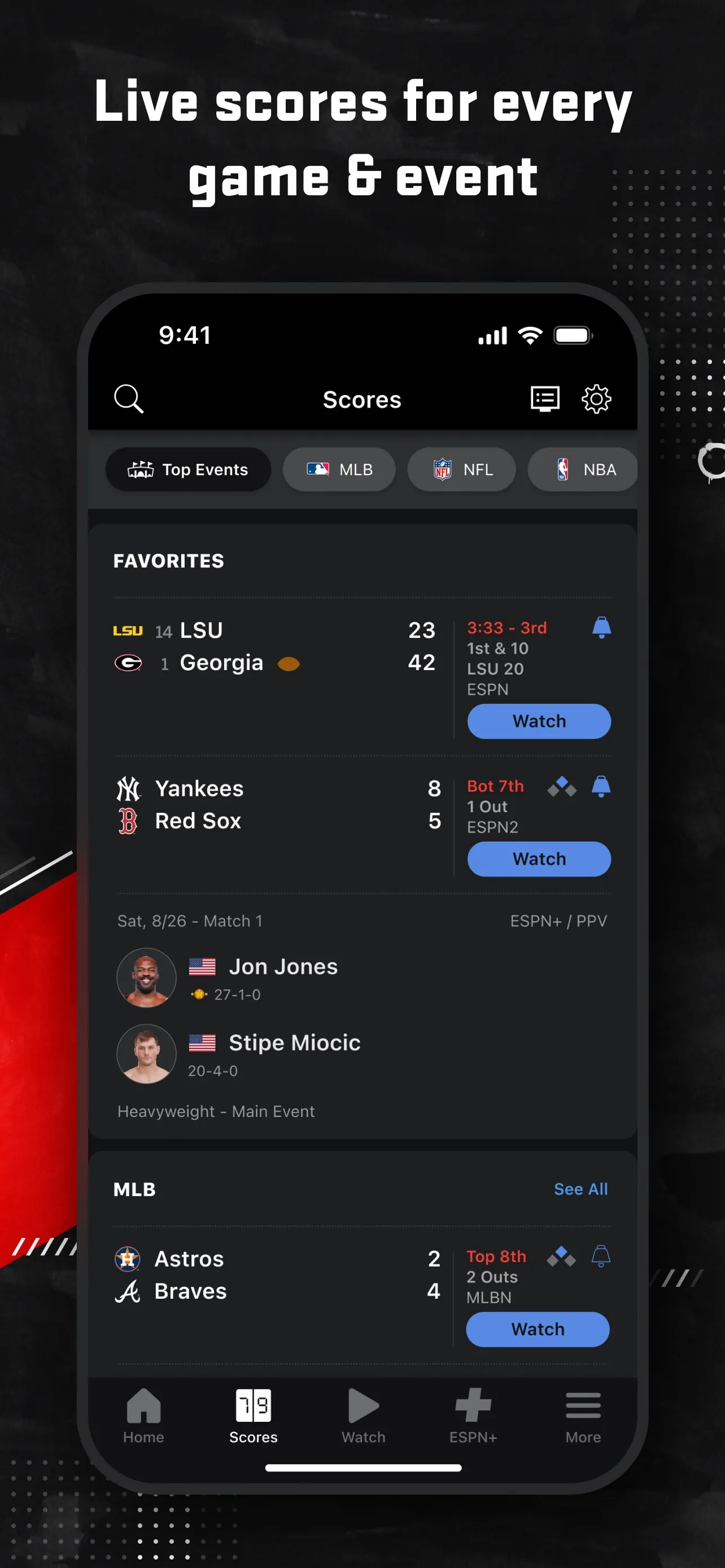 ESPN: Live Sports & Scores iphone screenshot 3