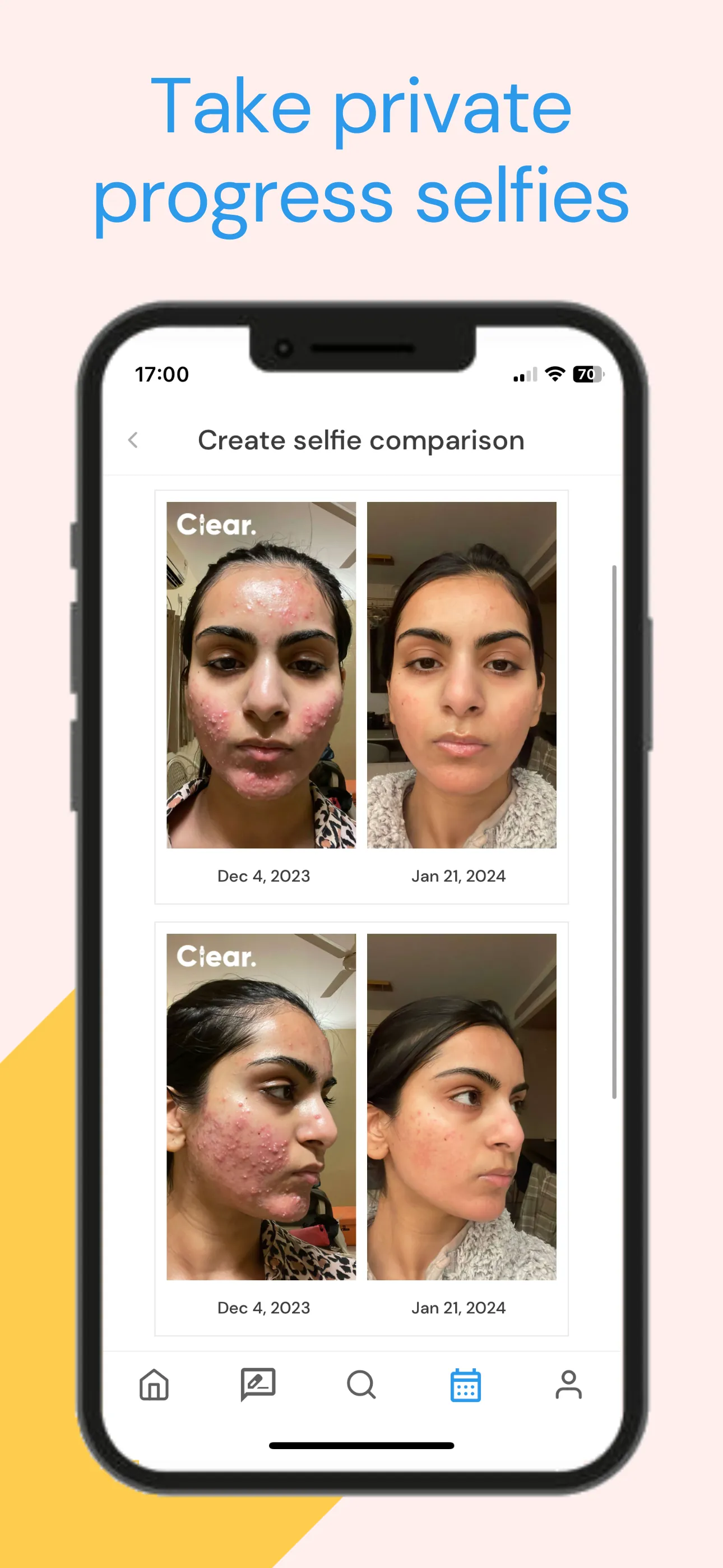 Clear: Social Skincare Tracker iphone screenshot 2