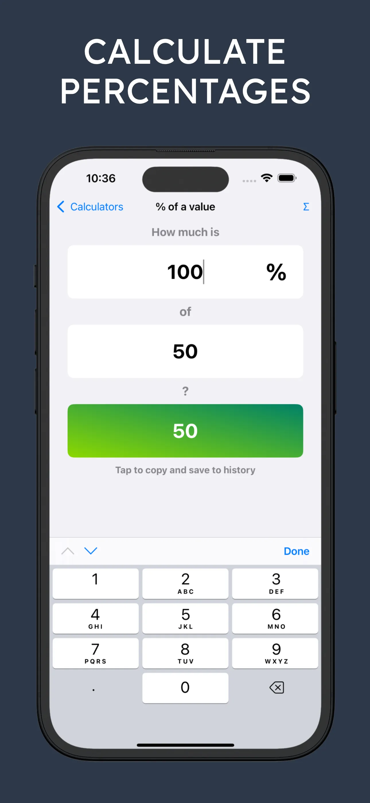 Percentage Calculator ٞ iphone screenshot 1