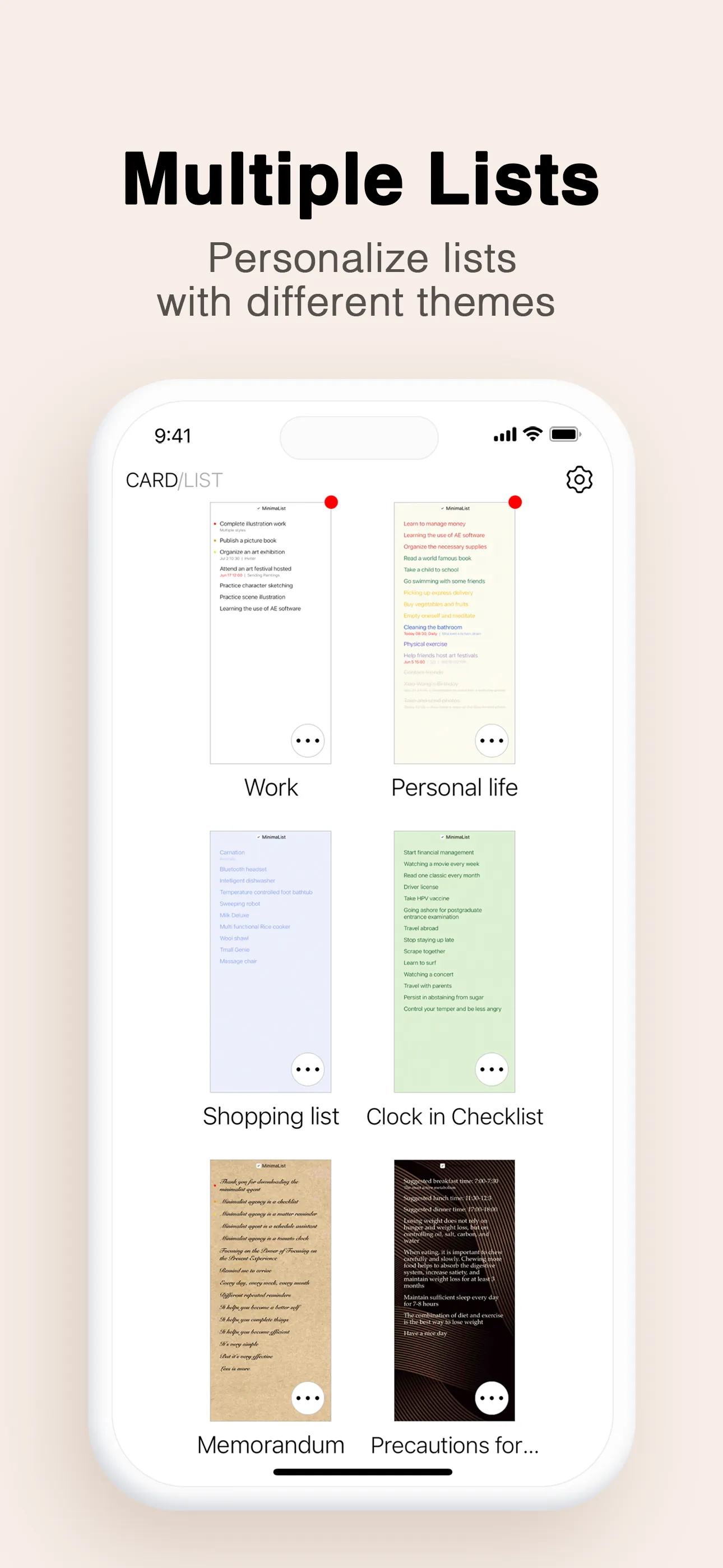 MinimaList: To do list &Widget iphone screenshot 3