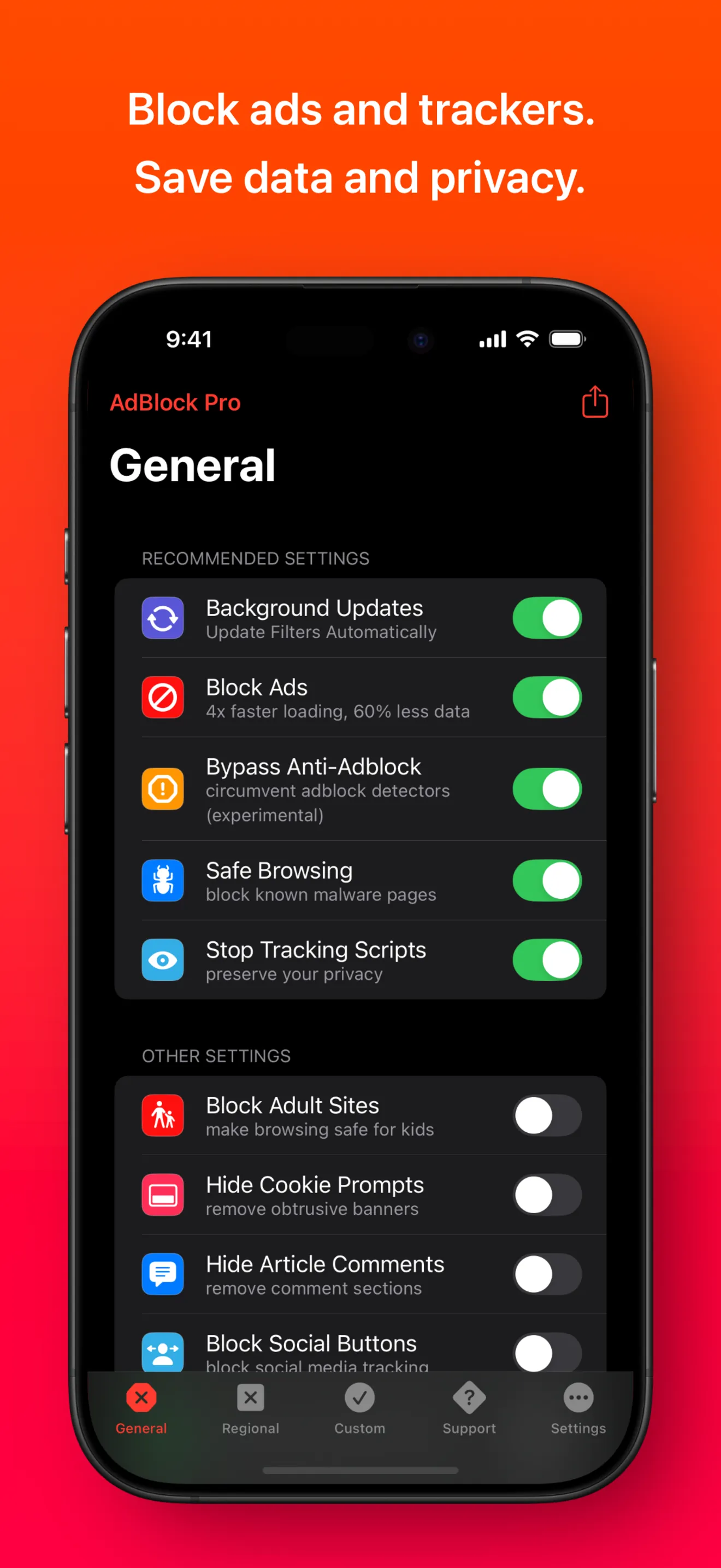 AdBlock Pro for Safari iphone screenshot 2
