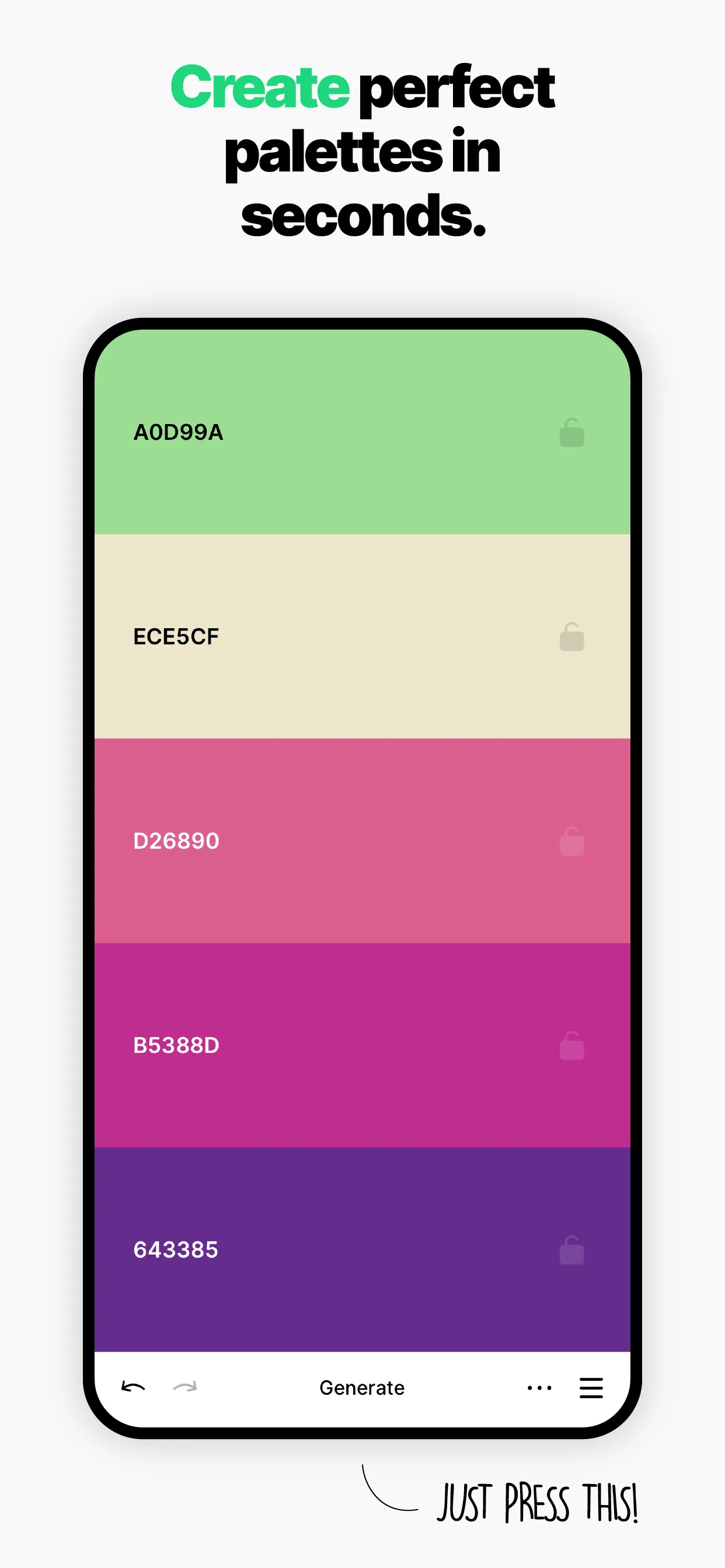 Coolors iphone screenshot 1