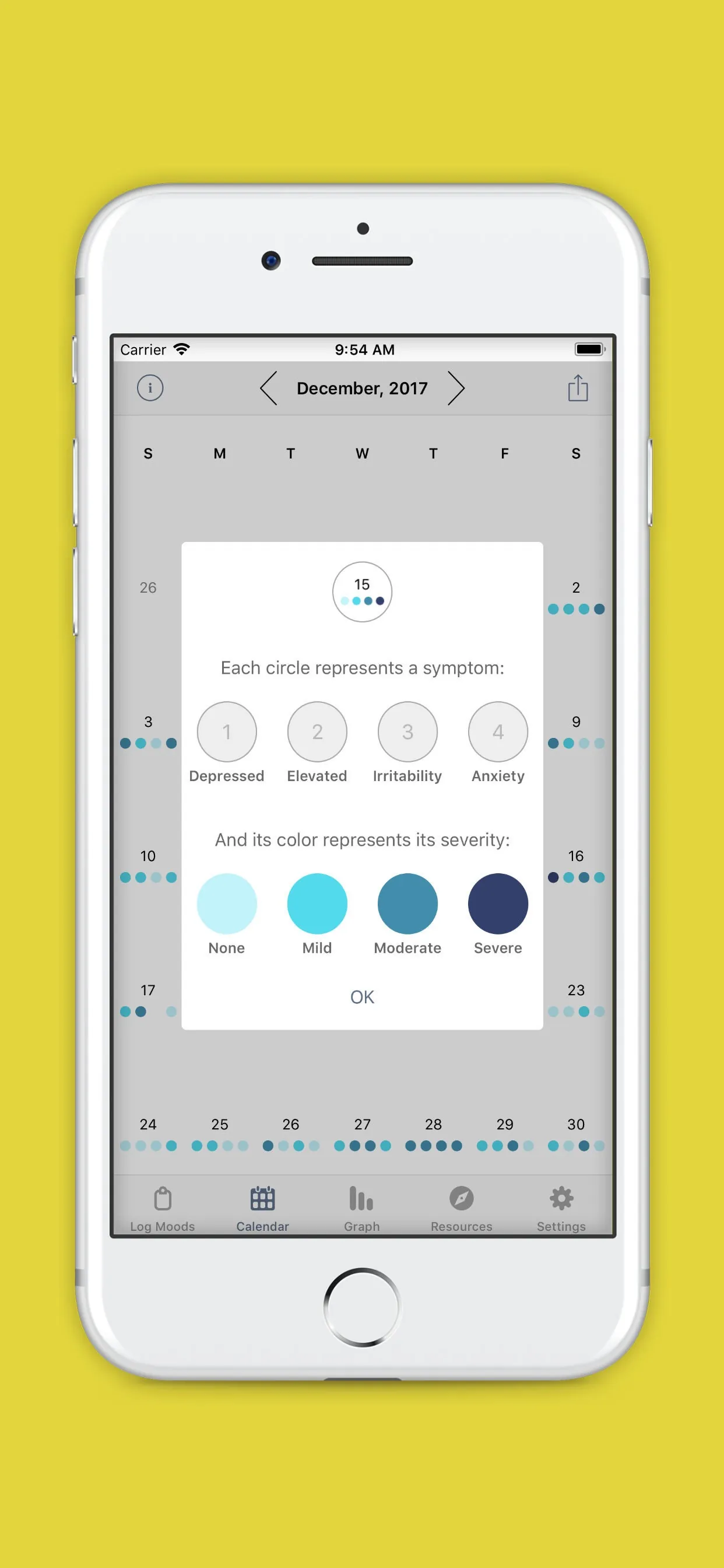 eMoods Bipolar Mood Tracker iphone screenshot 2