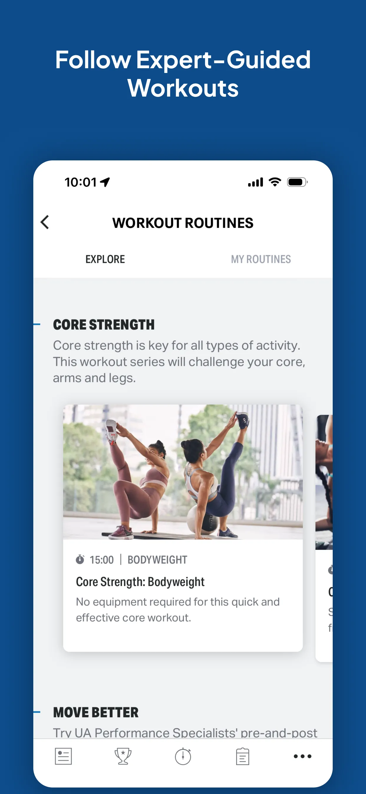 Map My Fitness Workout Tracker iphone screenshot 1