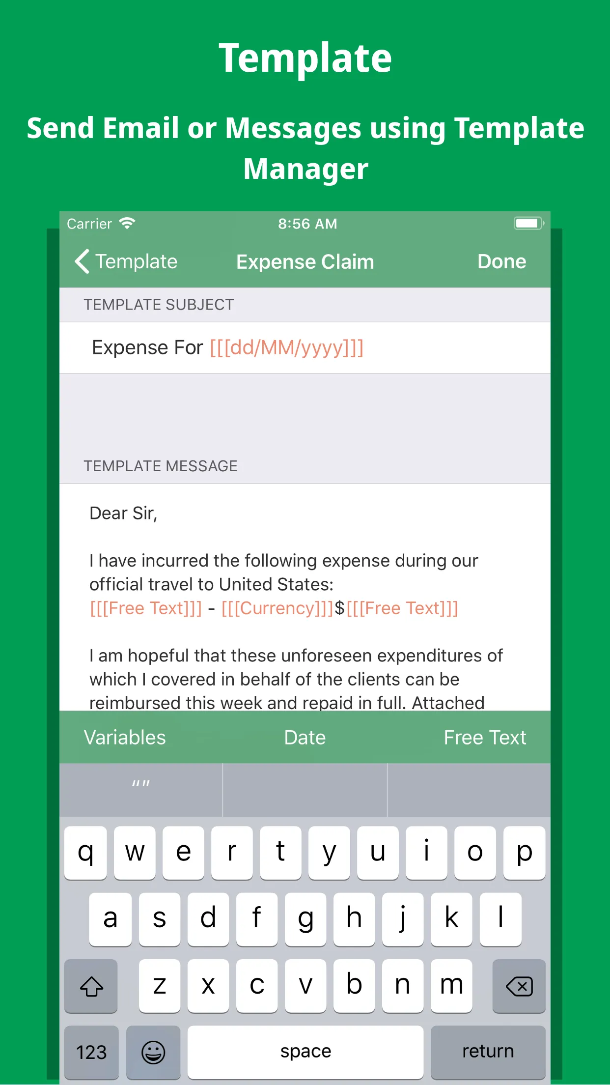 Template Manager iphone screenshot 1