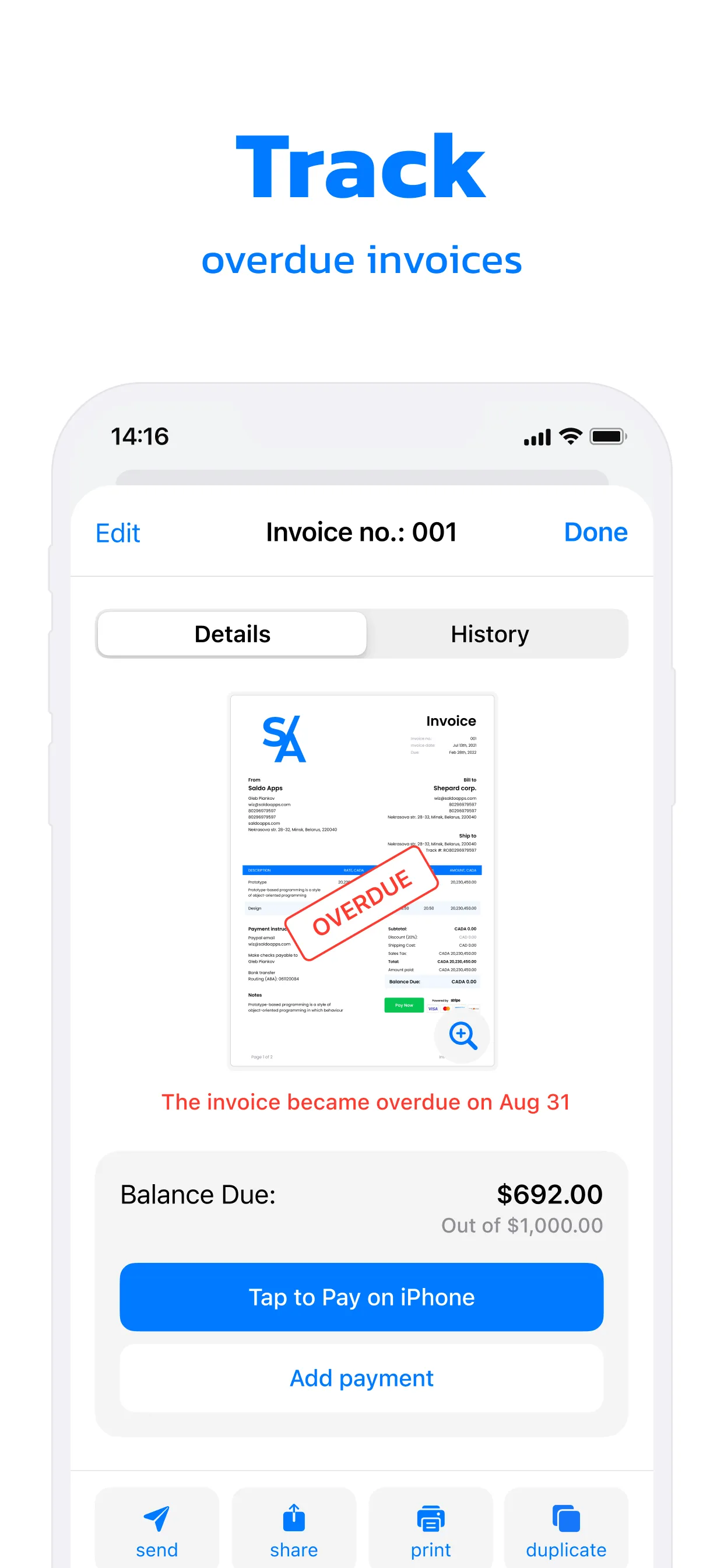 Invoice Maker・The Estimate App iphone screenshot 4
