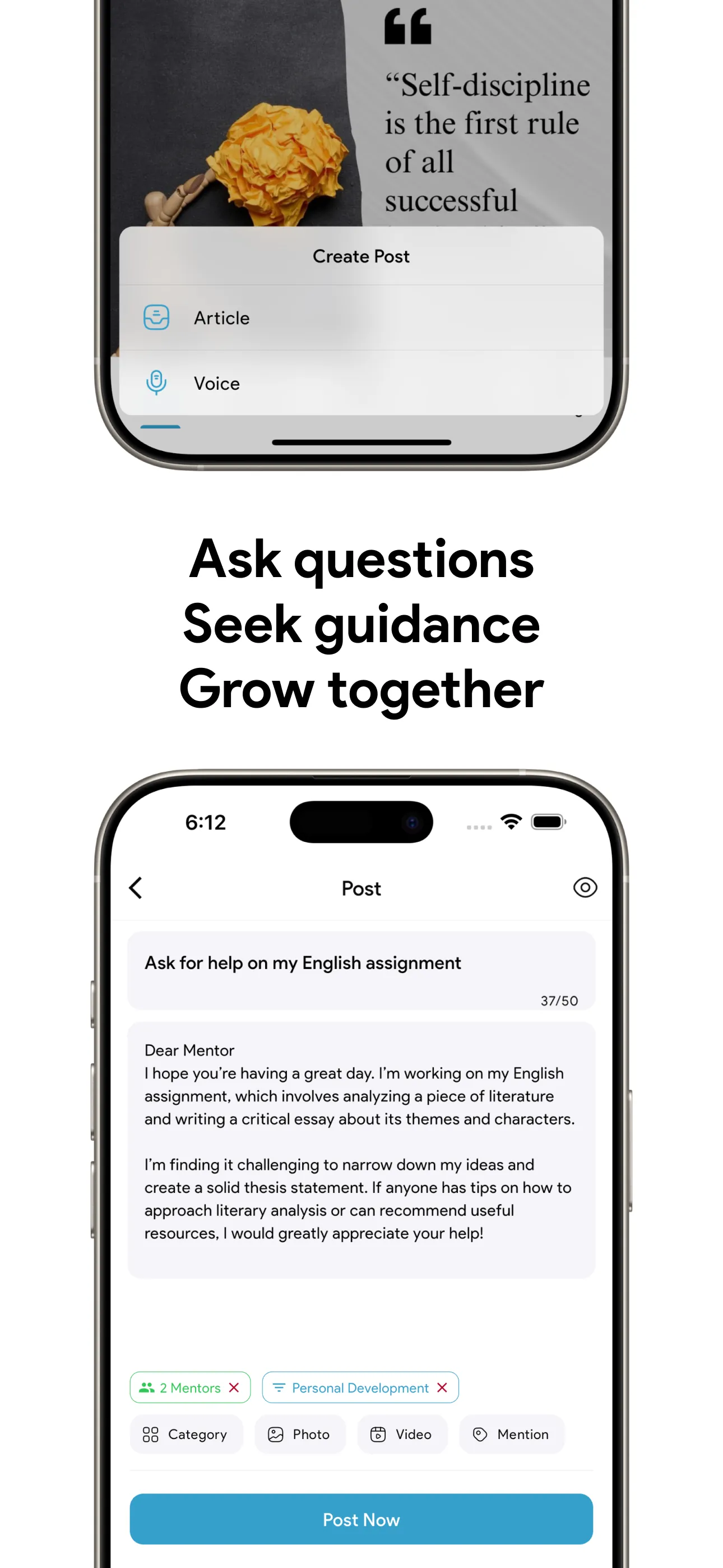 Mentor App iphone screenshot 2