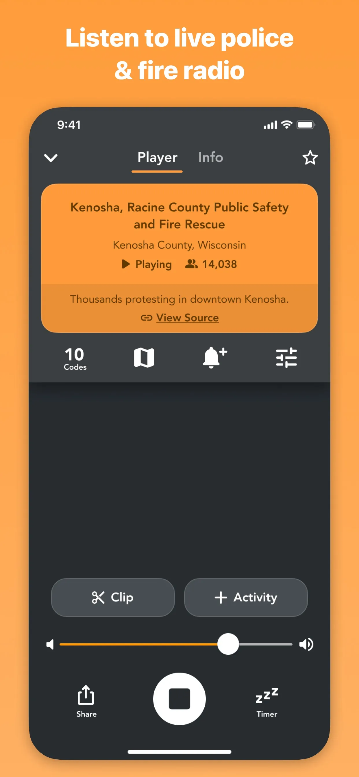 Police Scanner Radio & Fire iphone screenshot 1