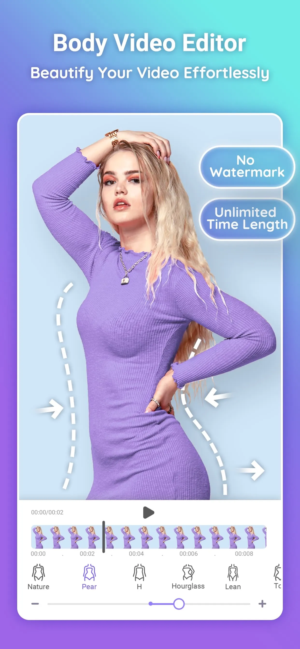 PrettyUp- AI Body Editor Video iphone screenshot 2