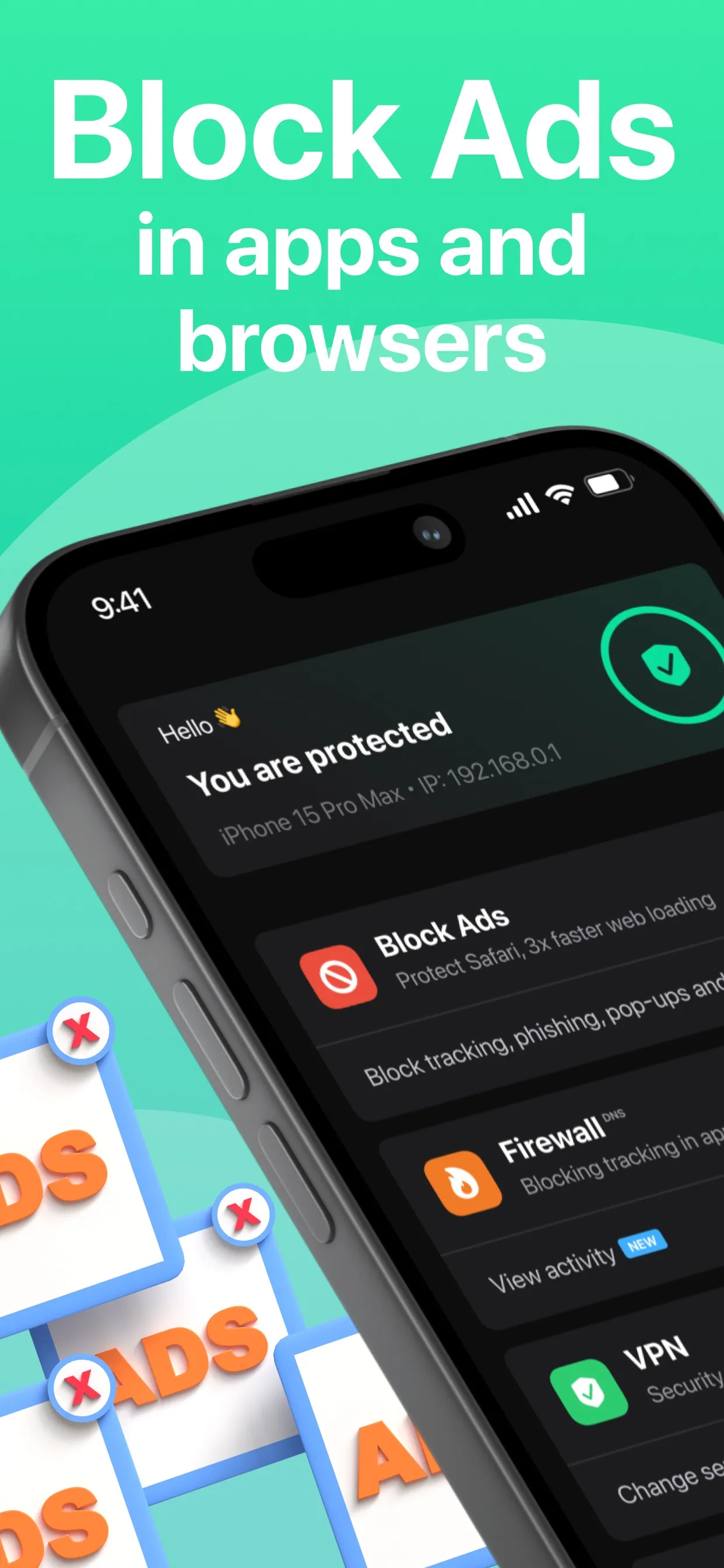 AdWise: AdBlock & VPN iphone screenshot 1