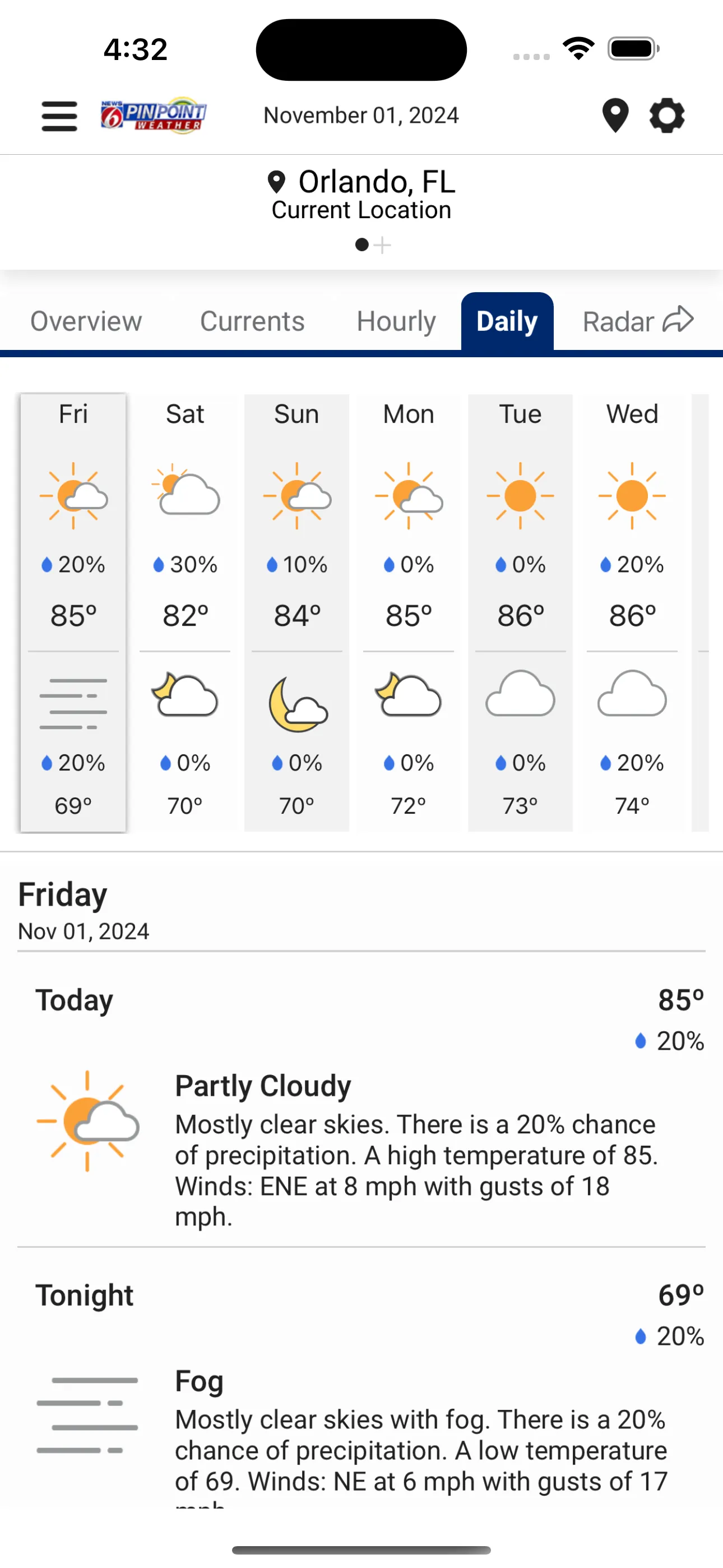 News 6 Pinpoint Weather WKMG iphone screenshot 6