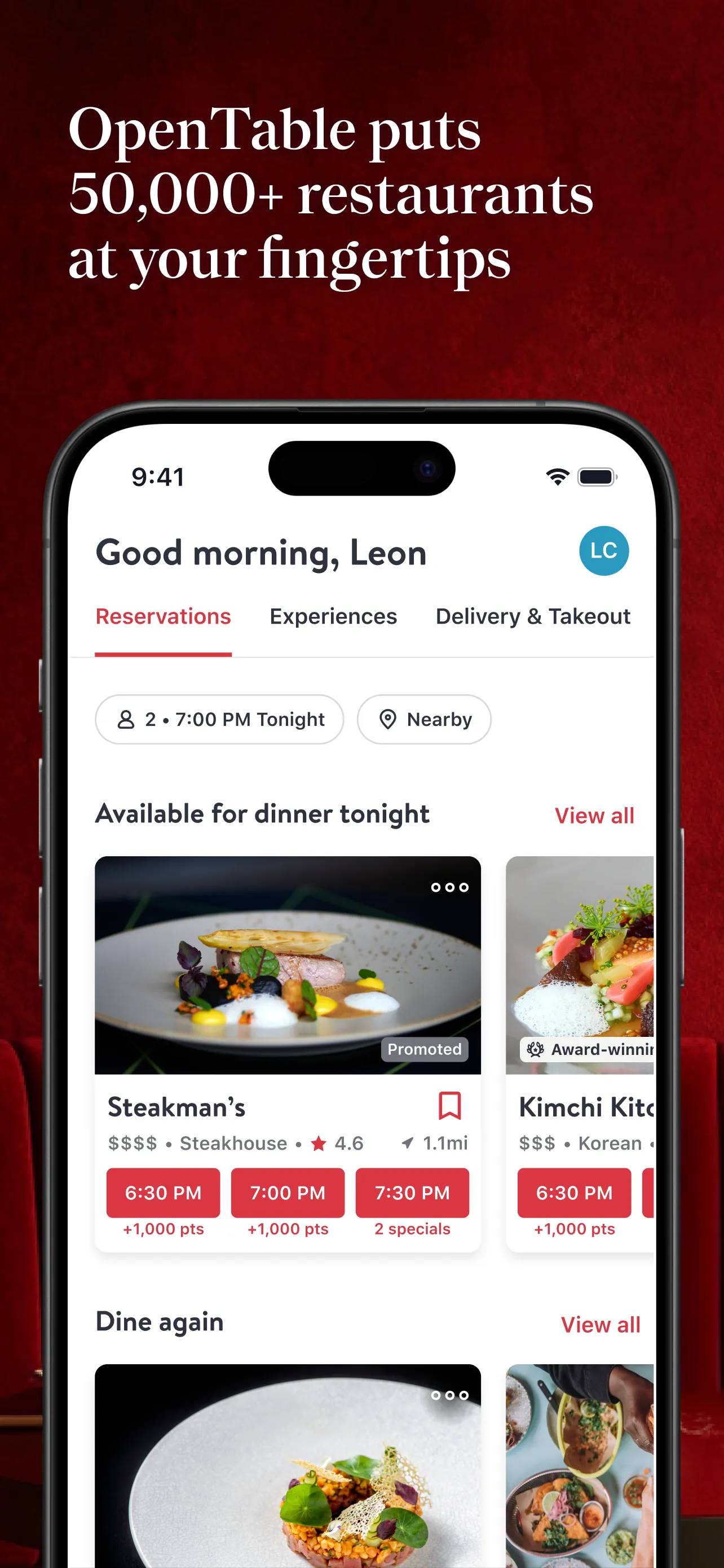 OpenTable iphone screenshot 1