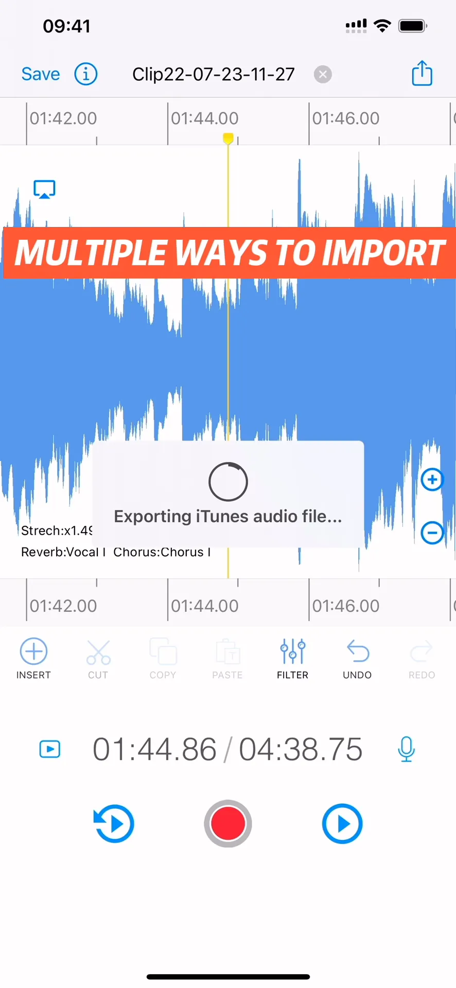 EZAudioCut - Audio Editor Lite iphone screenshot 1