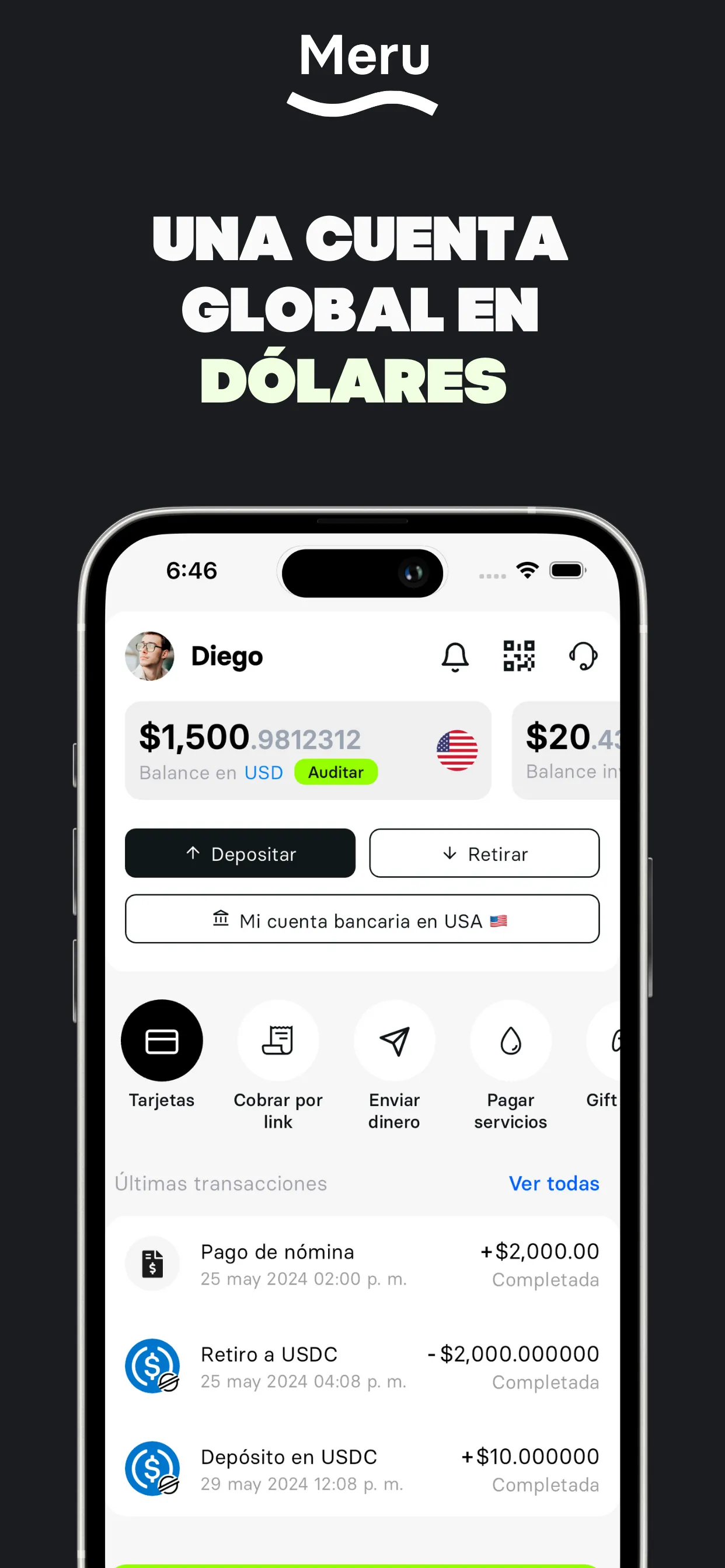 Meru | Cuenta en USD iphone screenshot 1