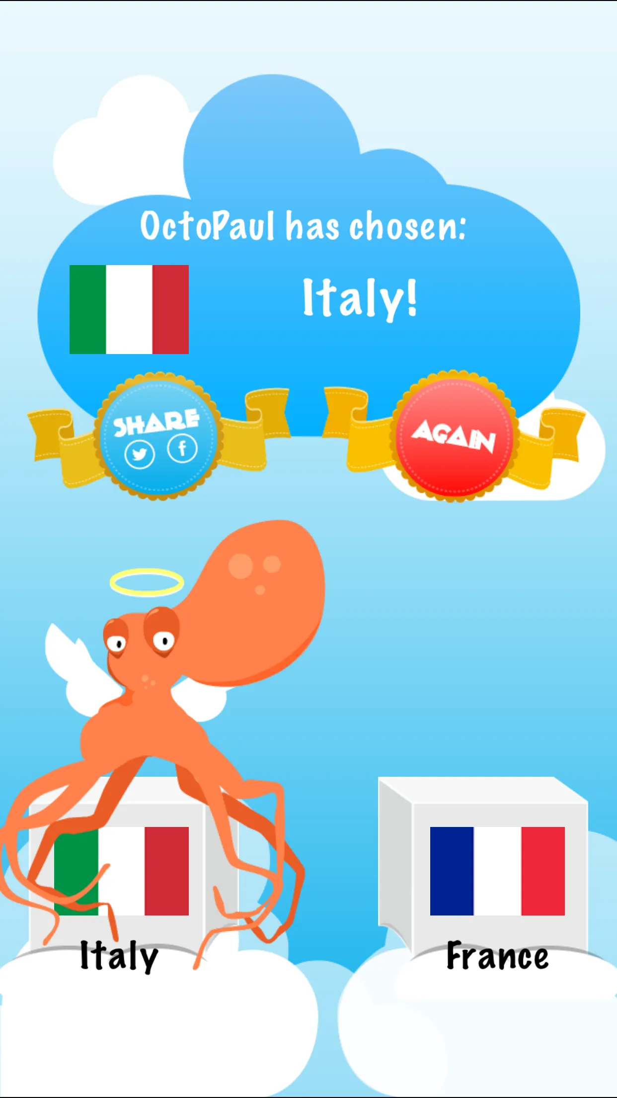 OctoPaul - France Euro 2016 Edition - Ask Paul the Octopus to choose for you! iphone screenshot 1