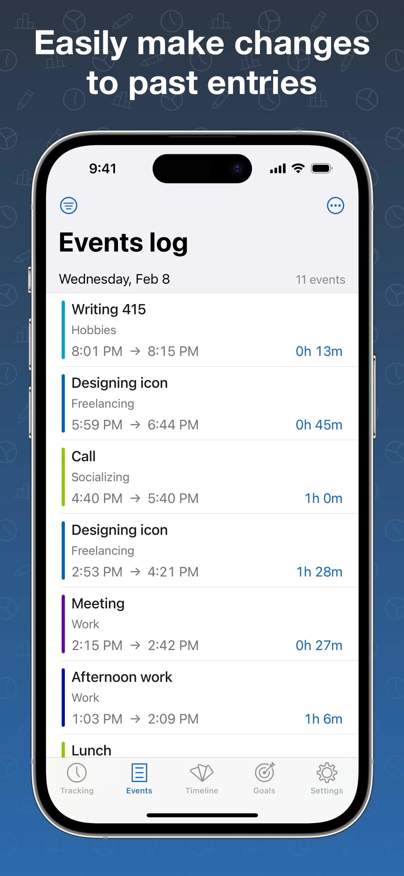 Timelines Time Tracking iphone screenshot 9
