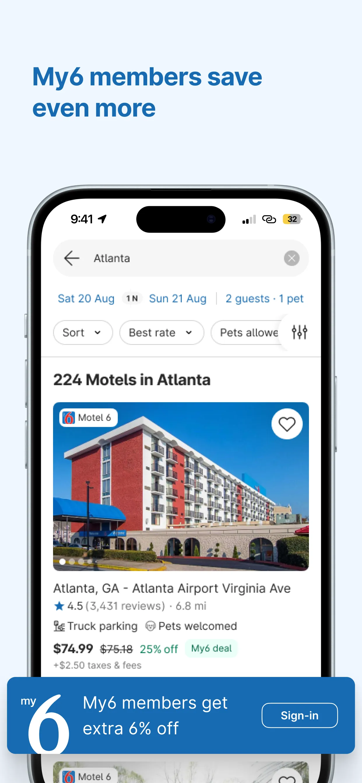 My6 - Book & Save on Motel6 iphone screenshot 4