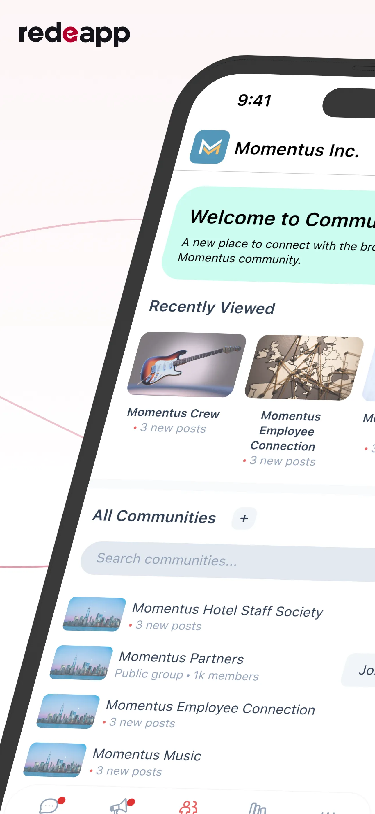 RedeApp: Work + Communities iphone screenshot 1