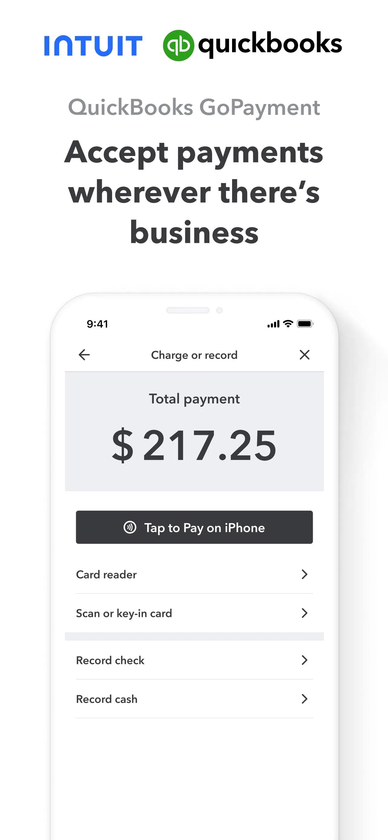 QuickBooks GoPayment POS iphone screenshot 1
