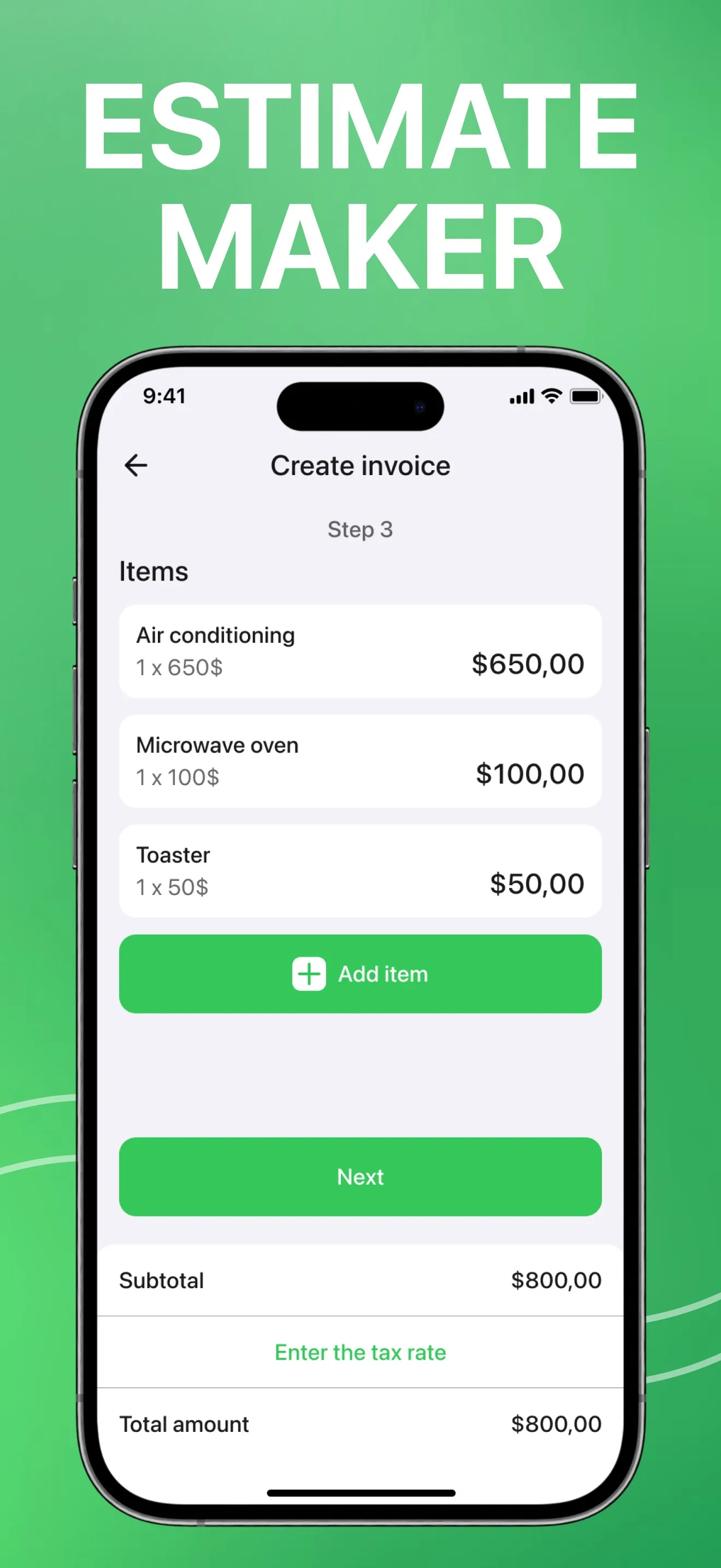 Invoice Maker Simple Generator iphone screenshot 2