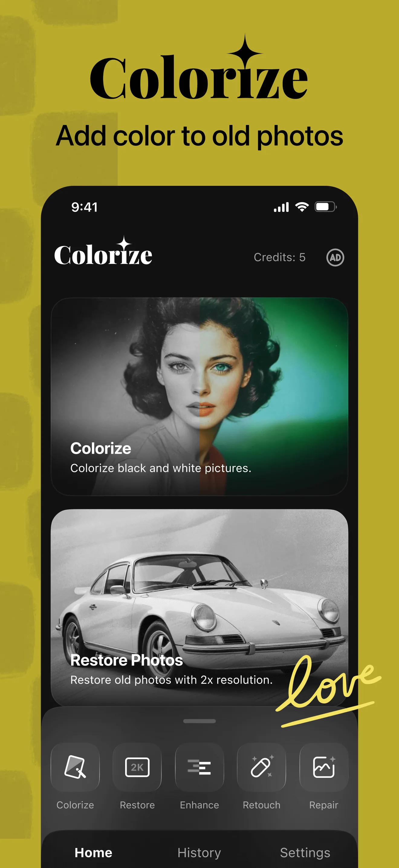 Colorize: Color to B&W Photo iphone screenshot 1