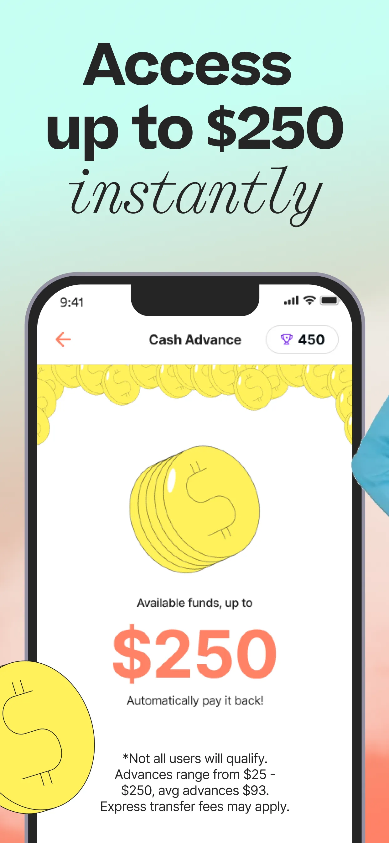 Klover - Instant Cash Advance iphone screenshot 1