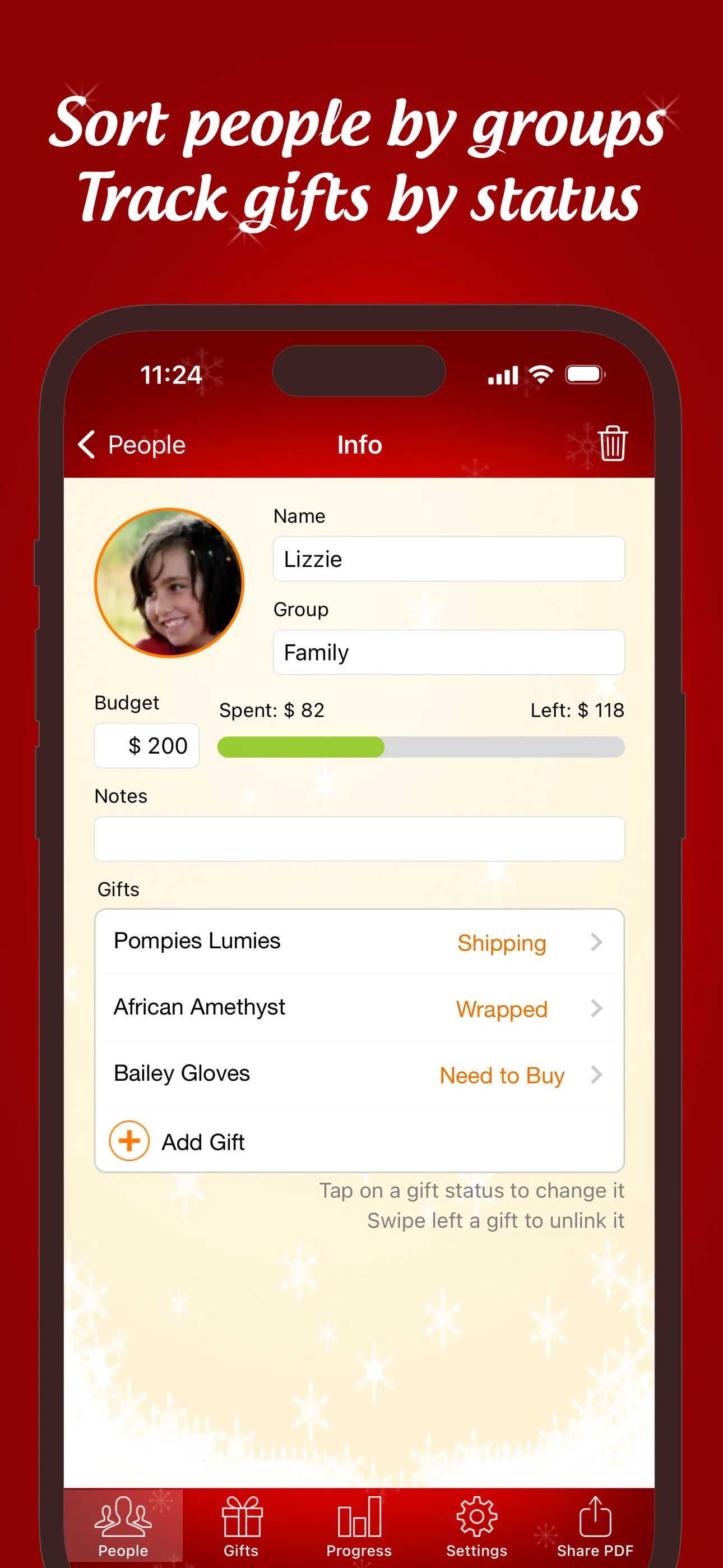 The Christmas Gift List Pro iphone screenshot 2