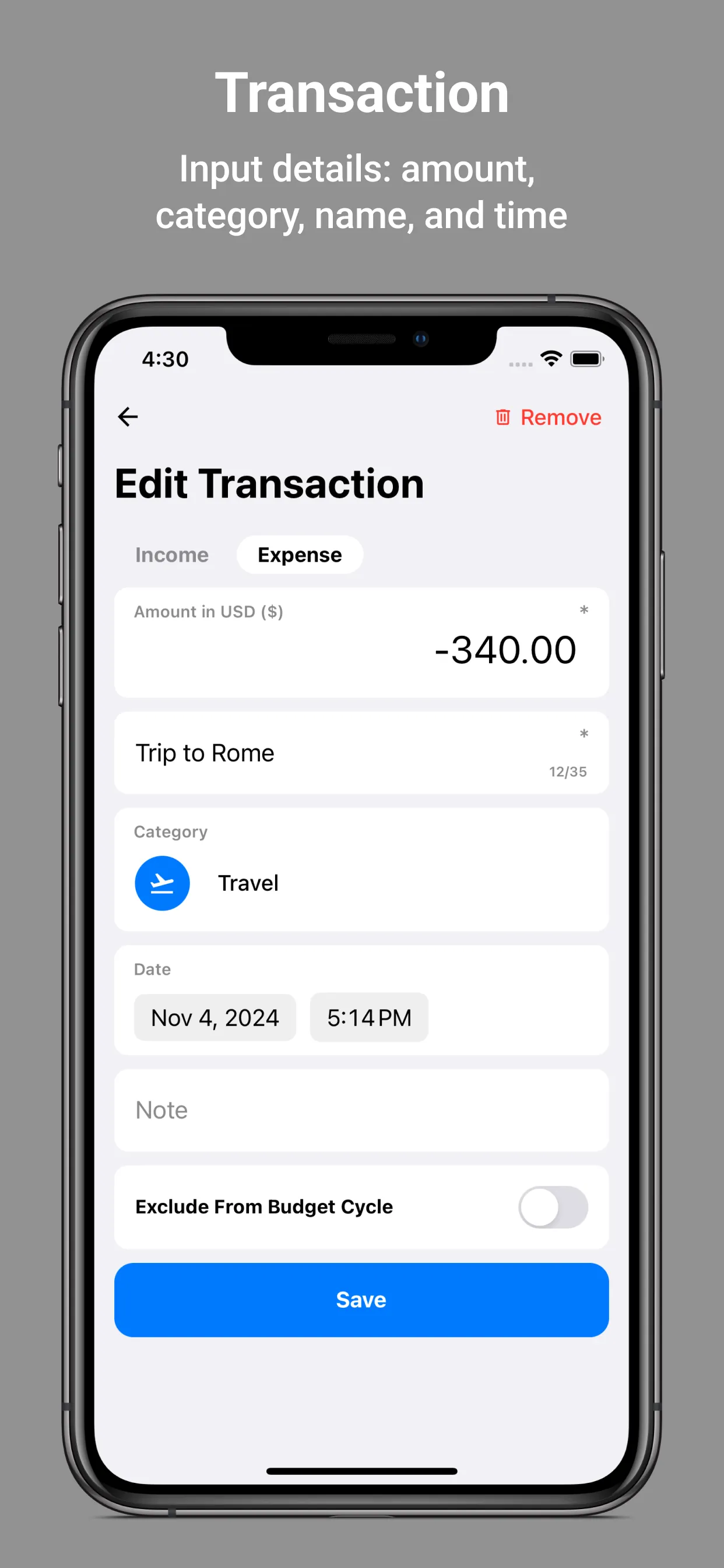 Financial Tracker App iphone screenshot 3