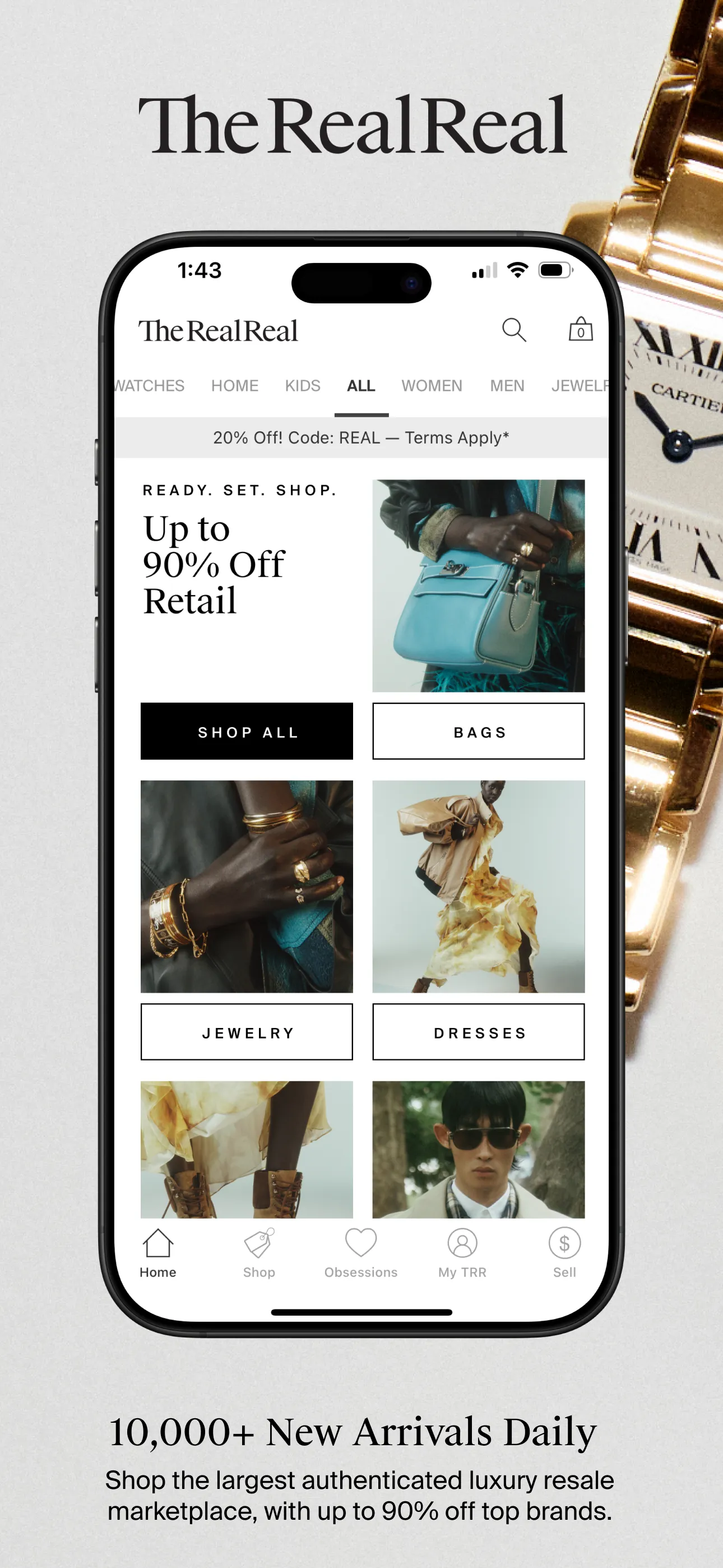 The RealReal - Buy+Sell Luxury iphone screenshot 1