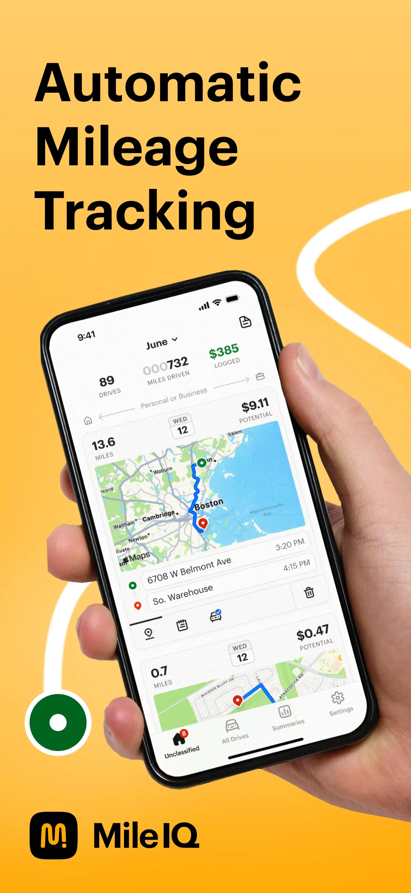 MileIQ: Mileage Tracker & Log iphone screenshot 1