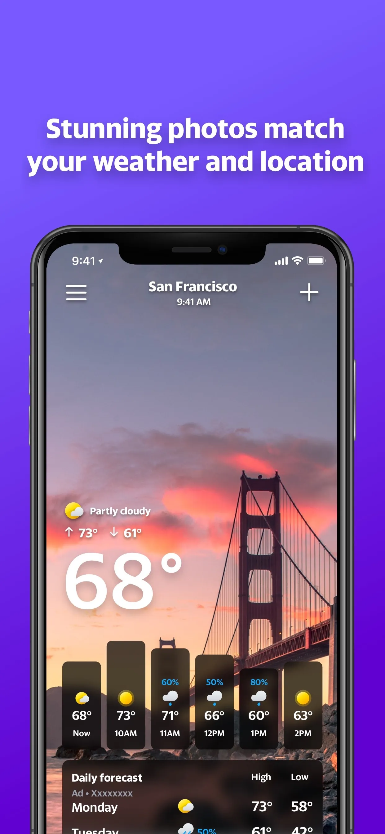 Yahoo Weather iphone screenshot 1