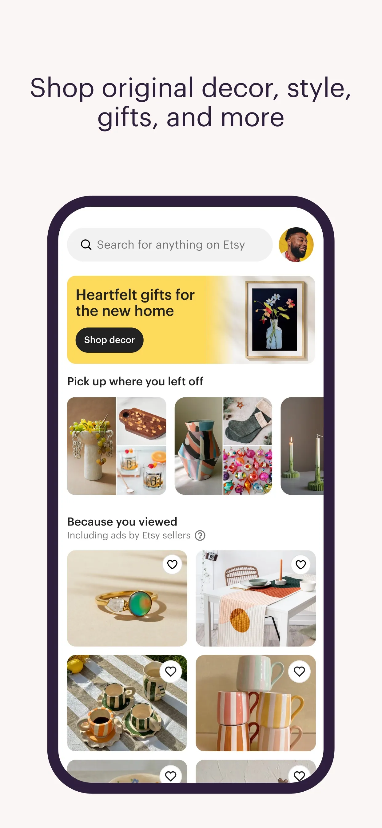 Etsy: Shop Home, Style & More iphone screenshot 2