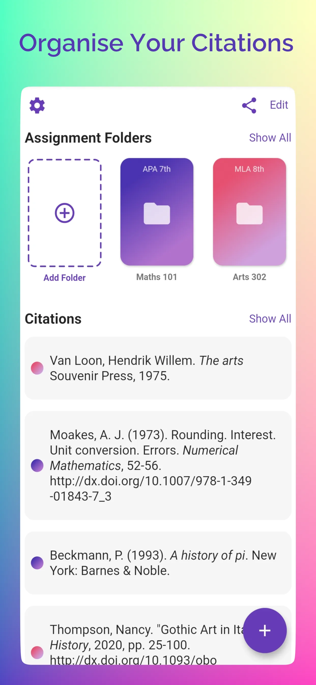 Cite It Now: Easy referencing iphone screenshot 1