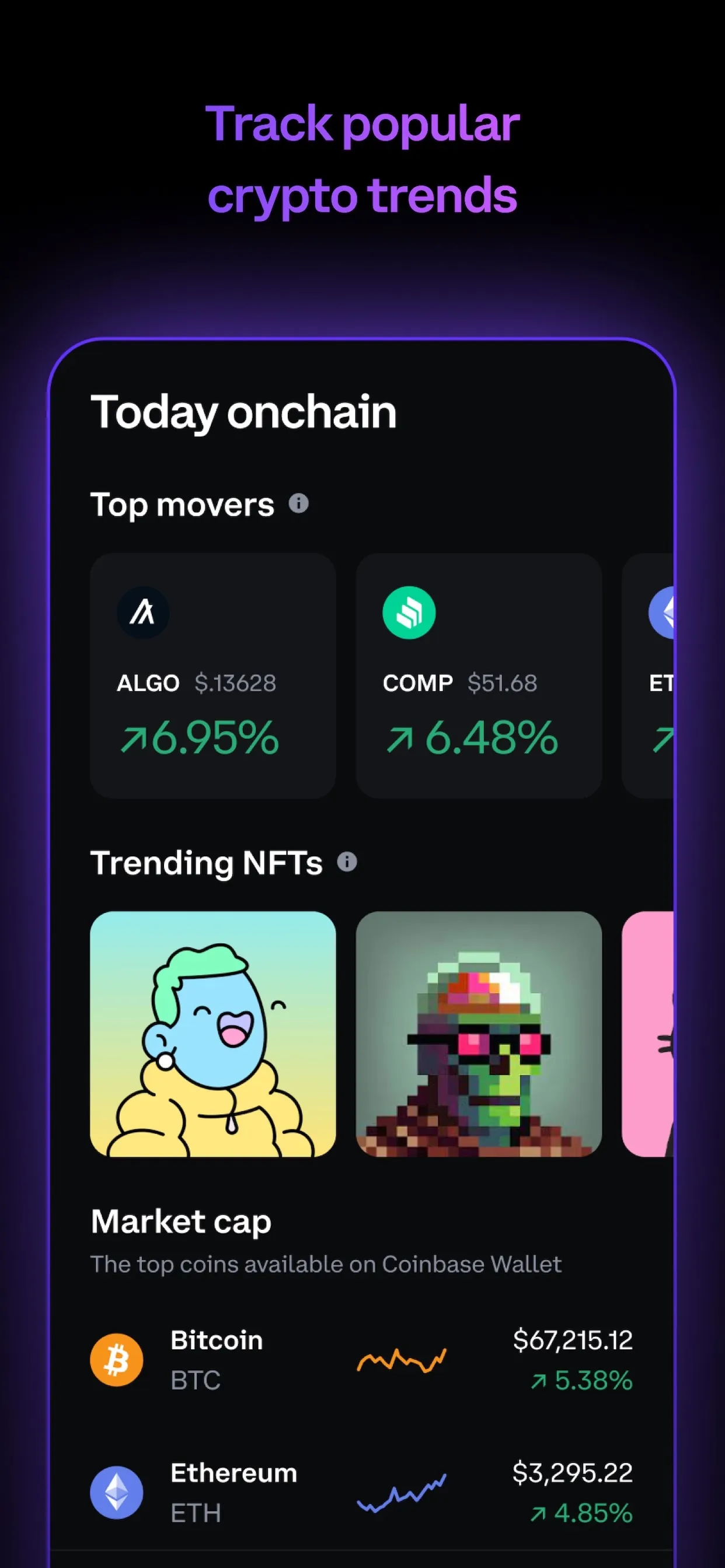 Coinbase Wallet: NFTs & Crypto iphone screenshot 4