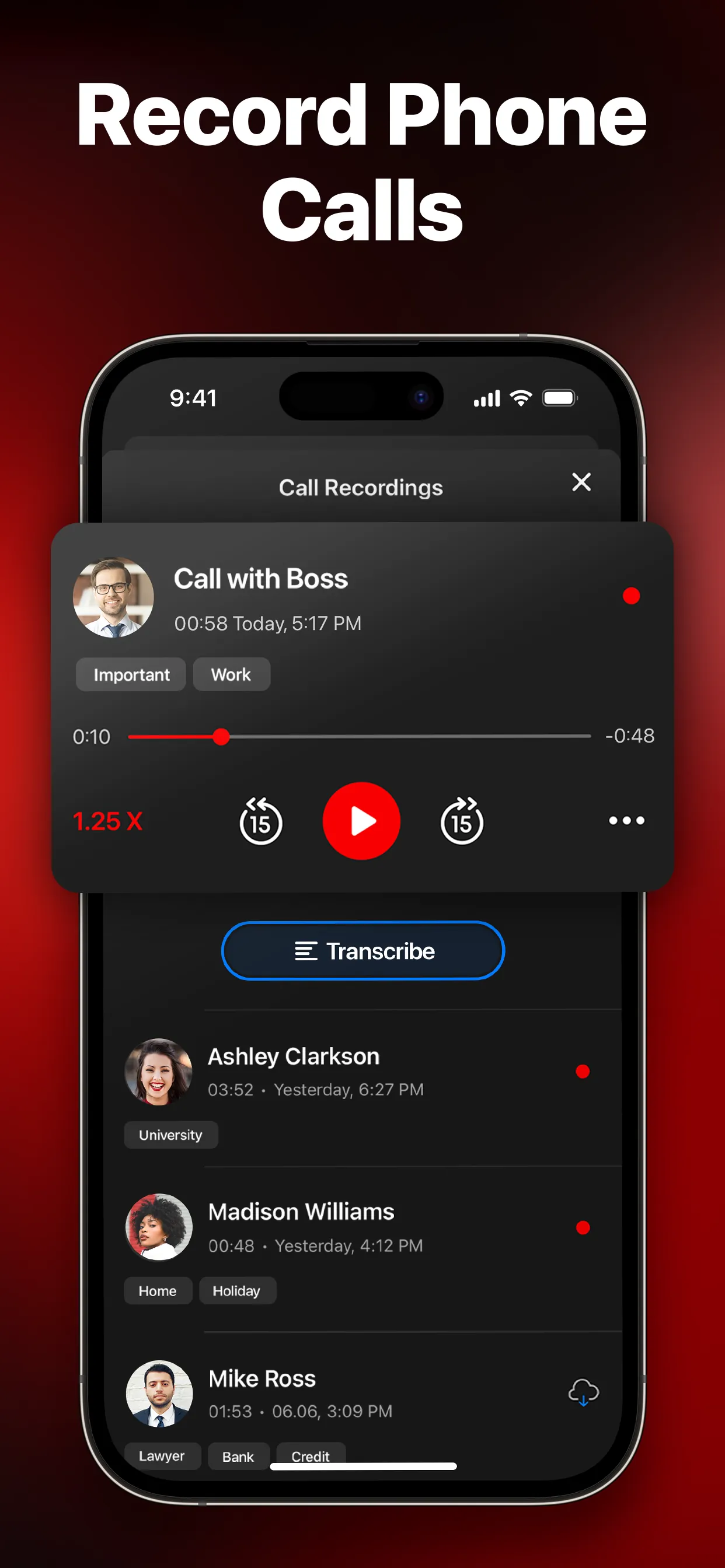 Call Recorder - RecMyCalls iphone screenshot 2