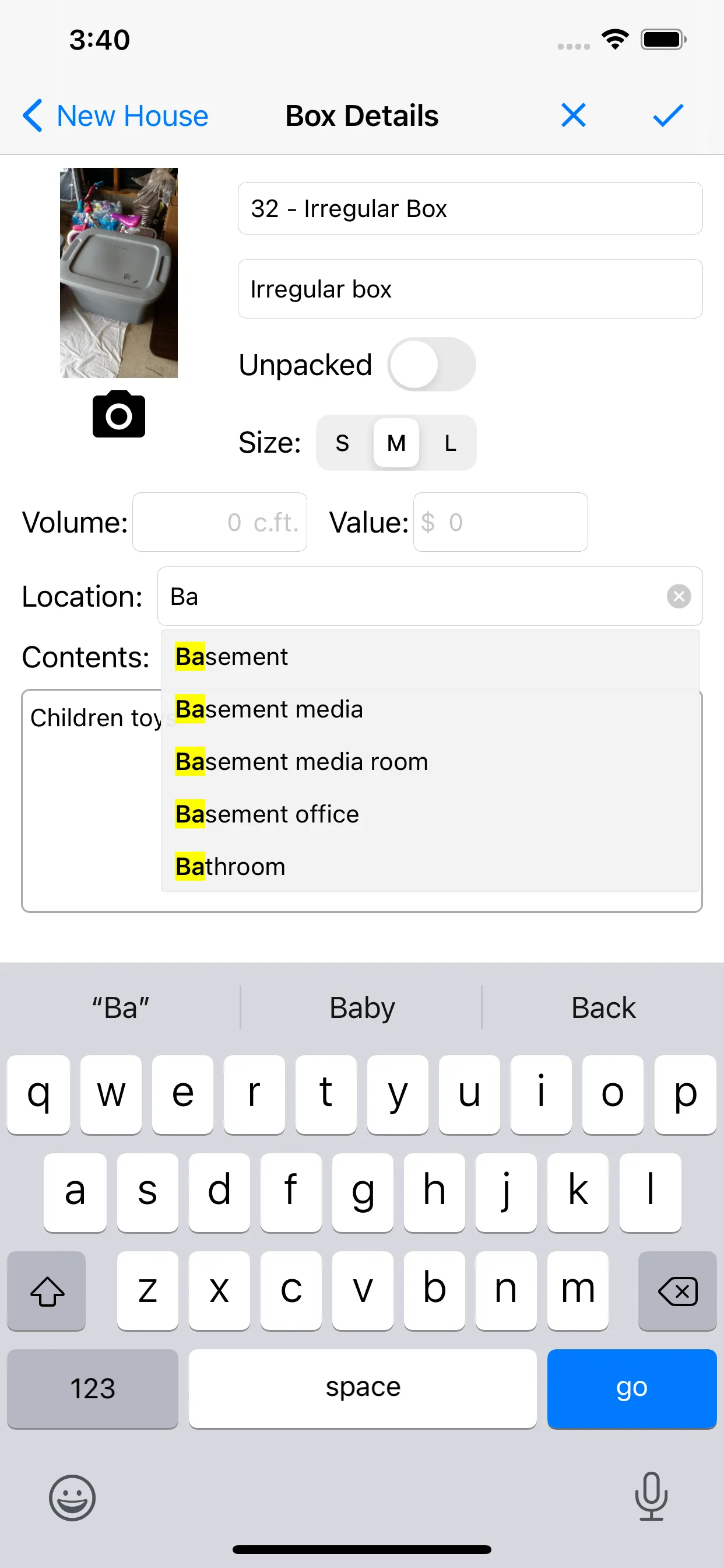 Moving Organizer Lite iphone screenshot 5