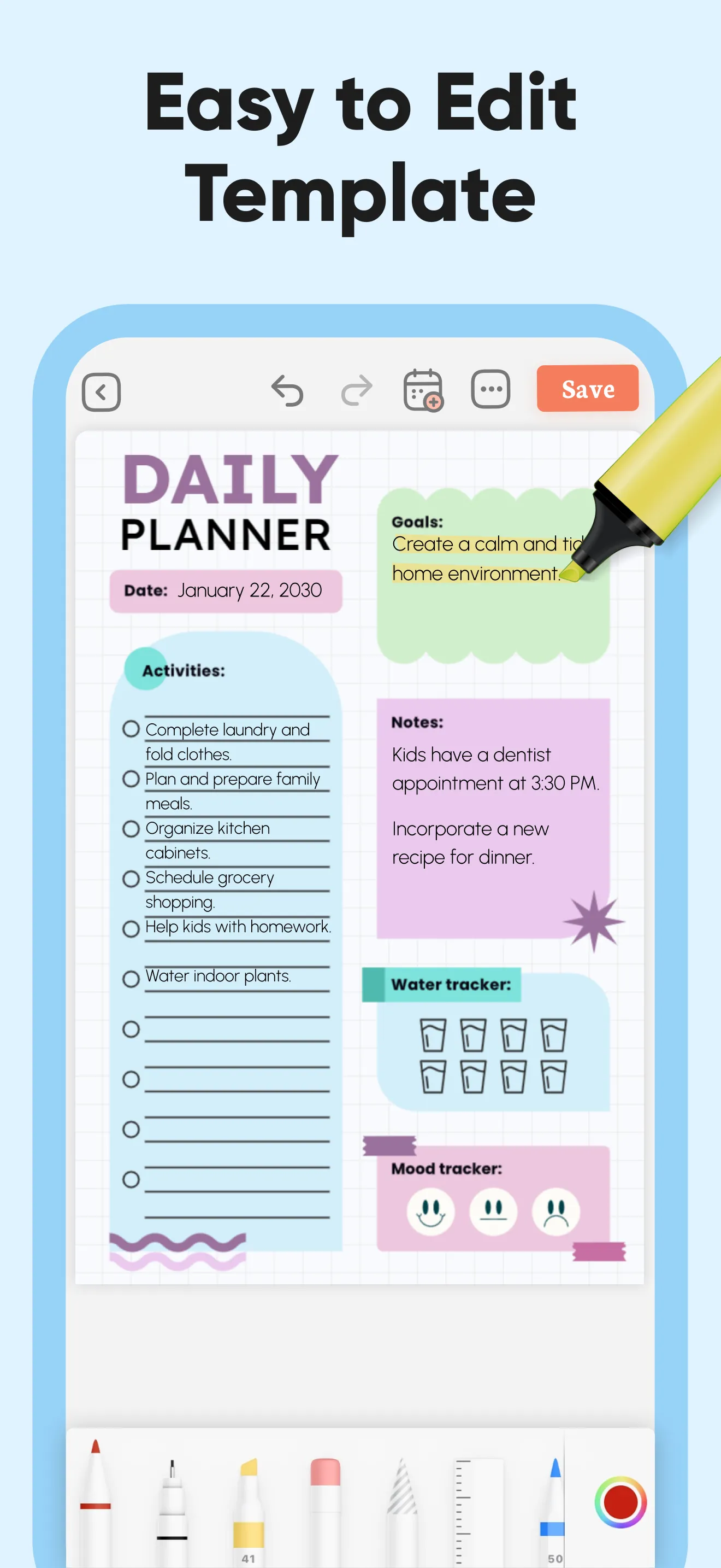 Daily Planner & Bullet Journal iphone screenshot 2