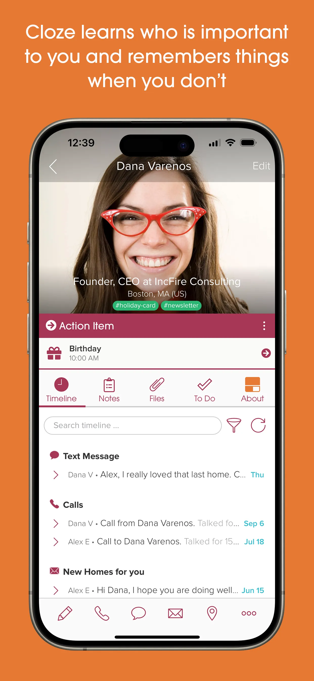 Cloze Relationship Management iphone screenshot 1
