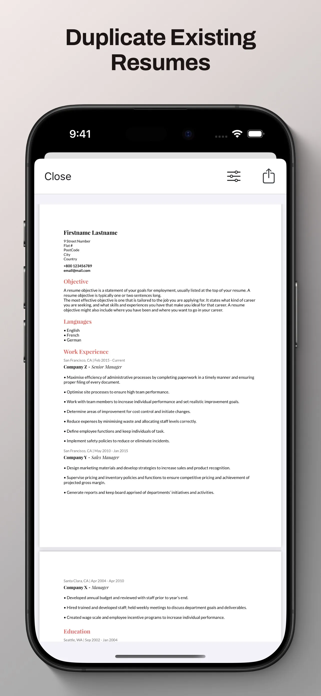 Professional Resume Builder iphone screenshot 6