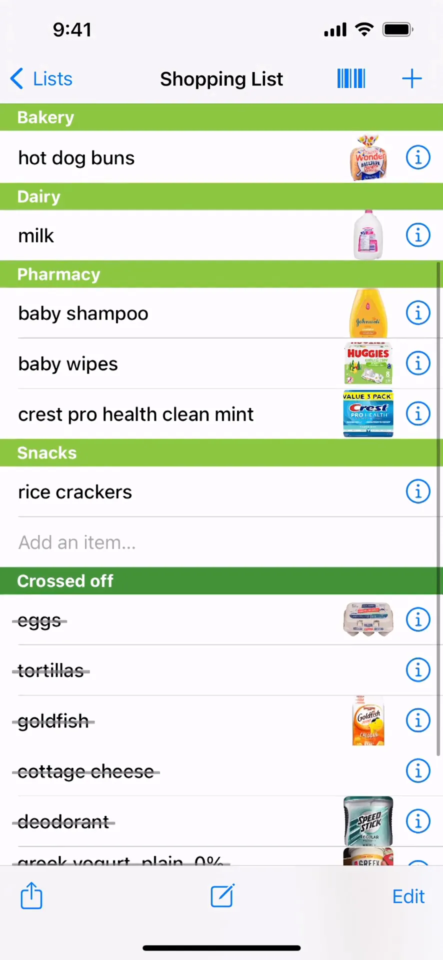Our Groceries Shopping List iphone screenshot 1