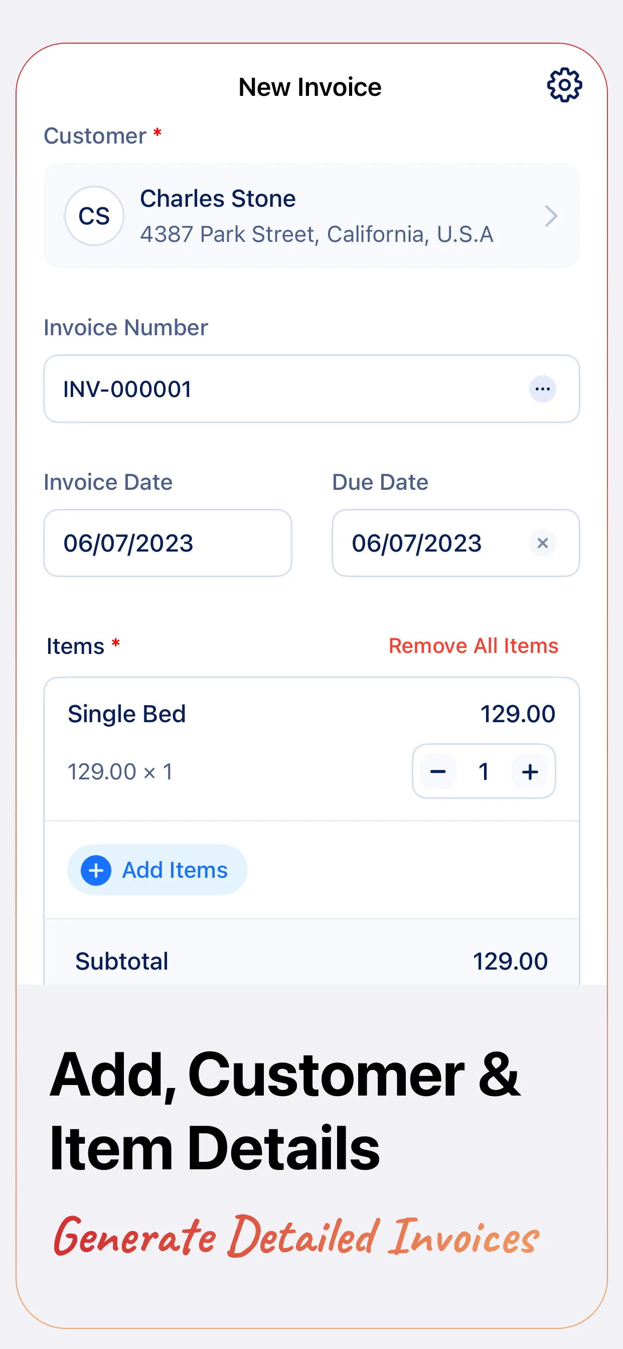 Invoice Generator - Zoho iphone screenshot 1