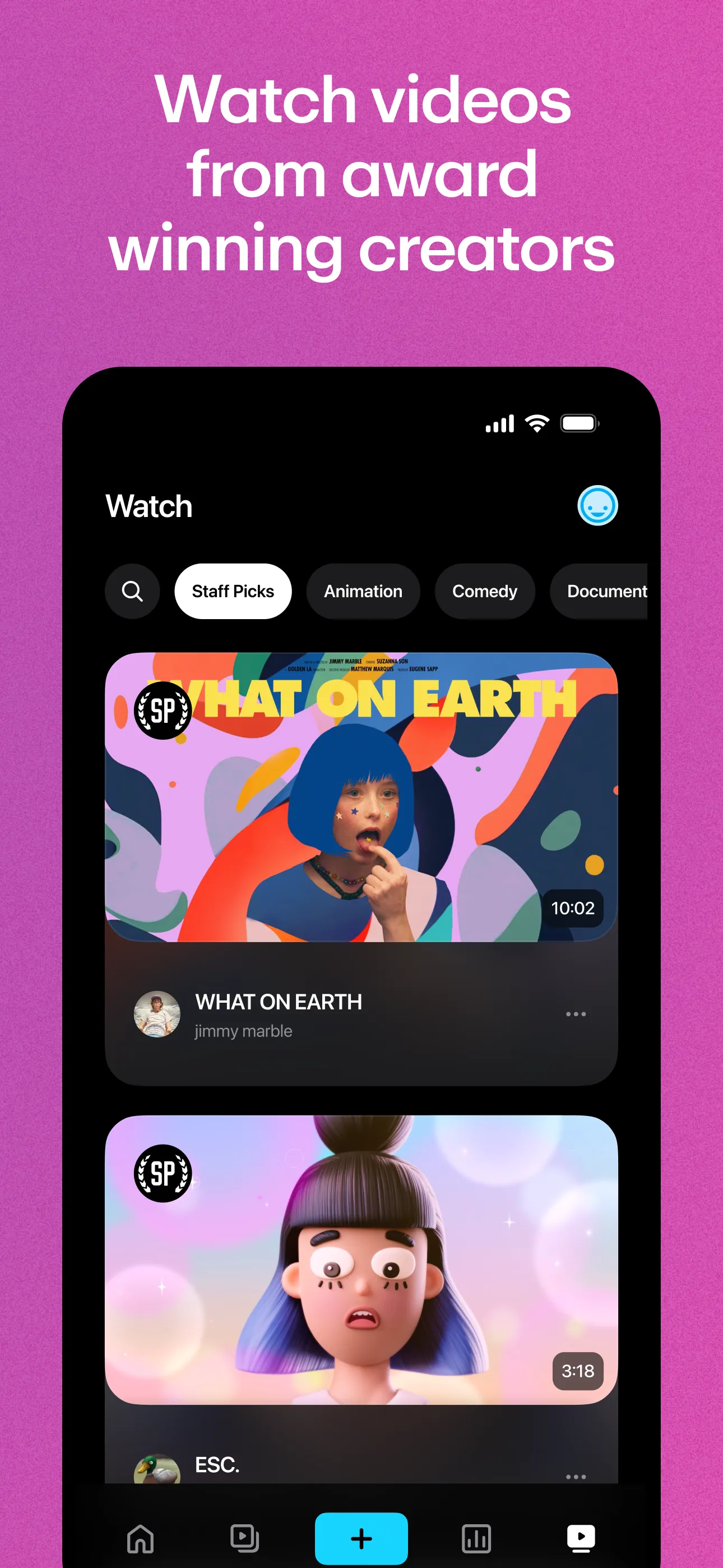 Vimeo iphone screenshot 1