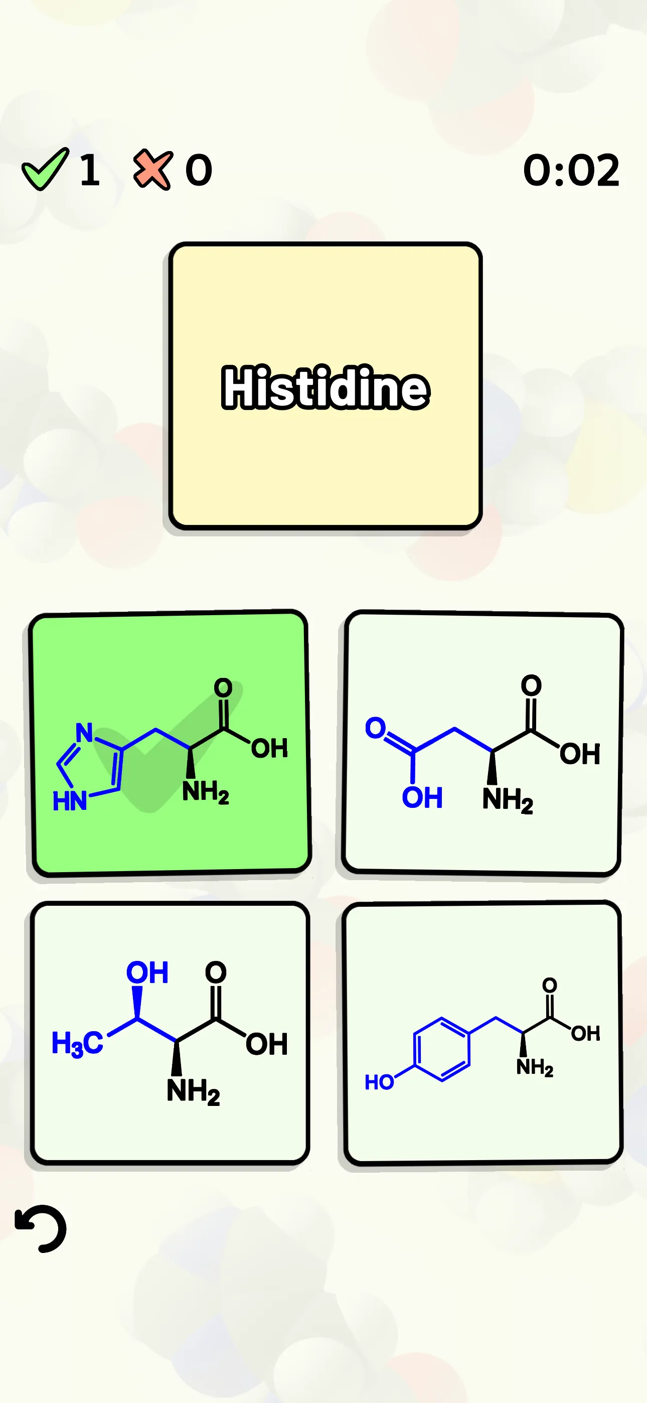 Amino Acid Quiz iphone screenshot 2