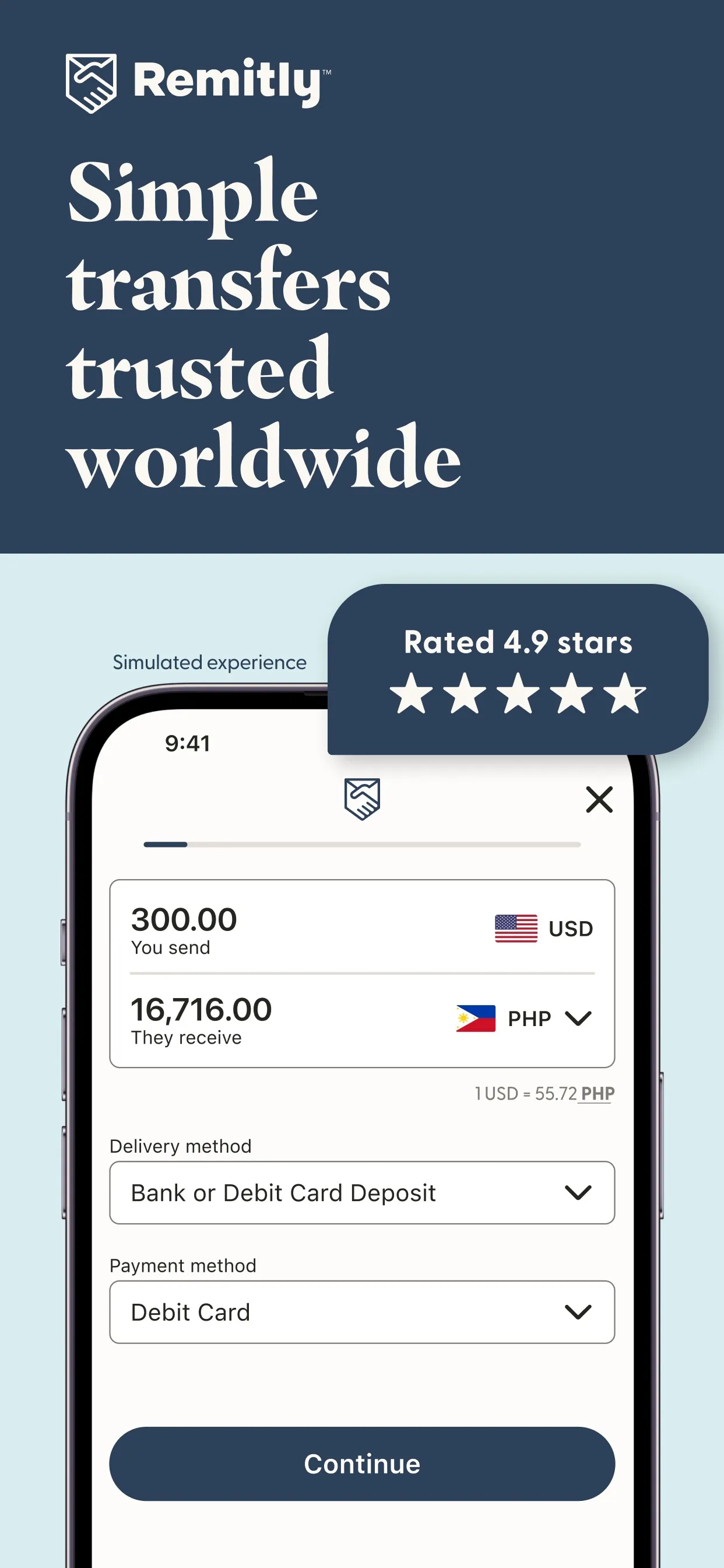 Remitly: Send Money & Transfer iphone screenshot 1
