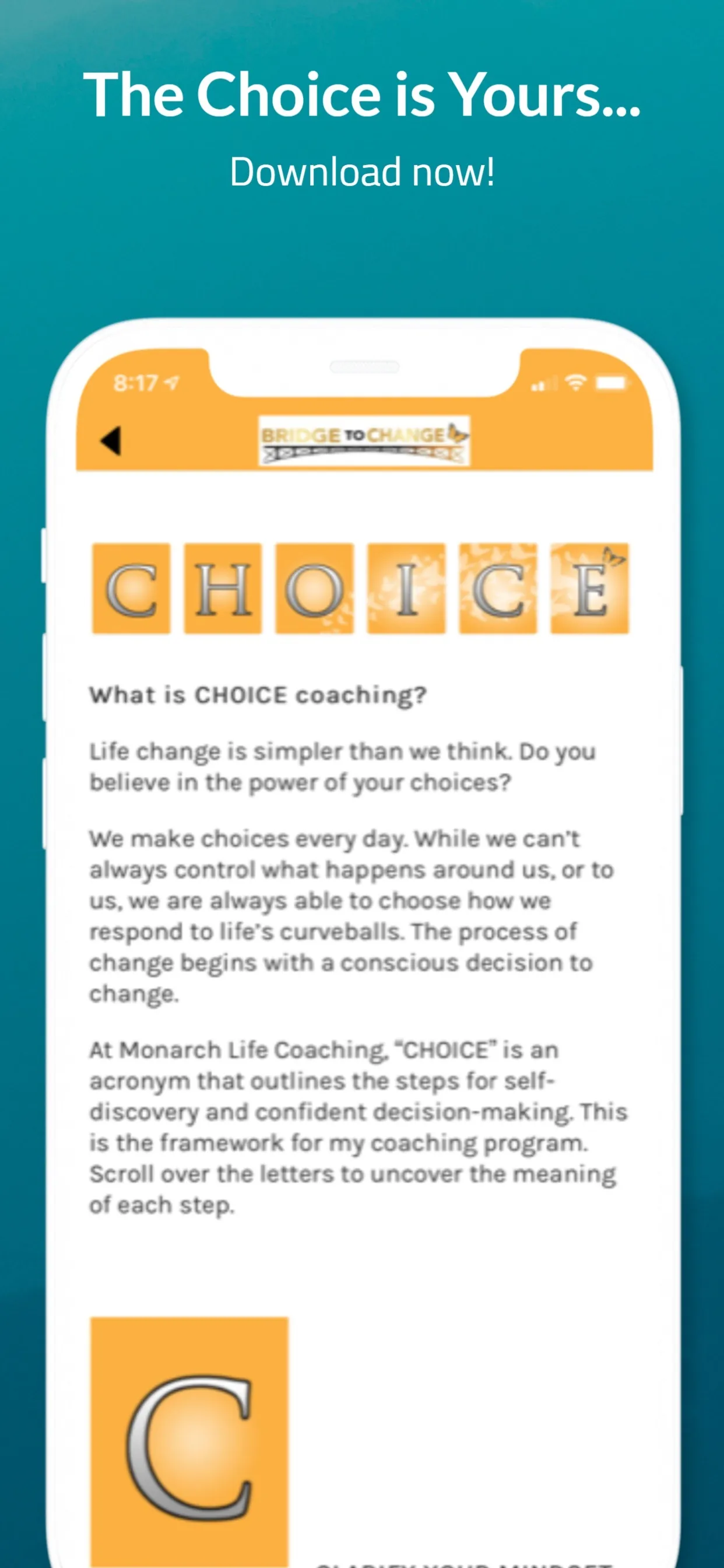 Bridge To Change - Life Coach iphone screenshot 9