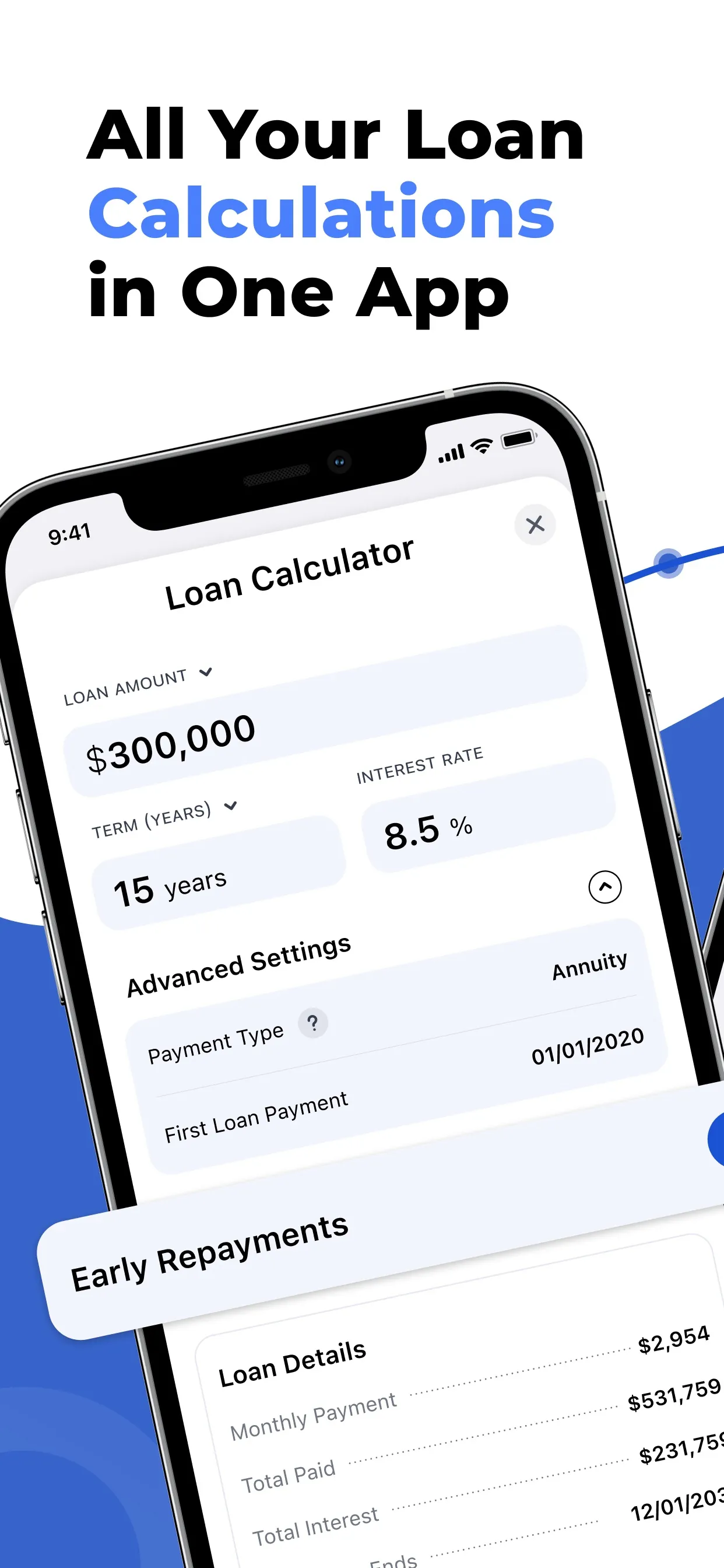 Amortization Loan Calculator + iphone screenshot 1