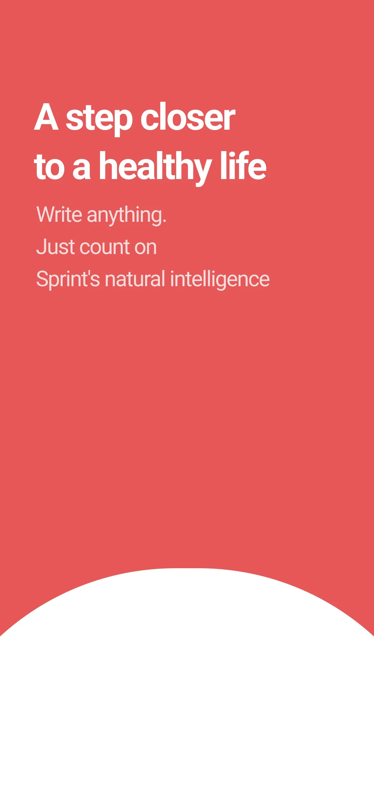 Sprint - Food & Workout App iphone screenshot 1