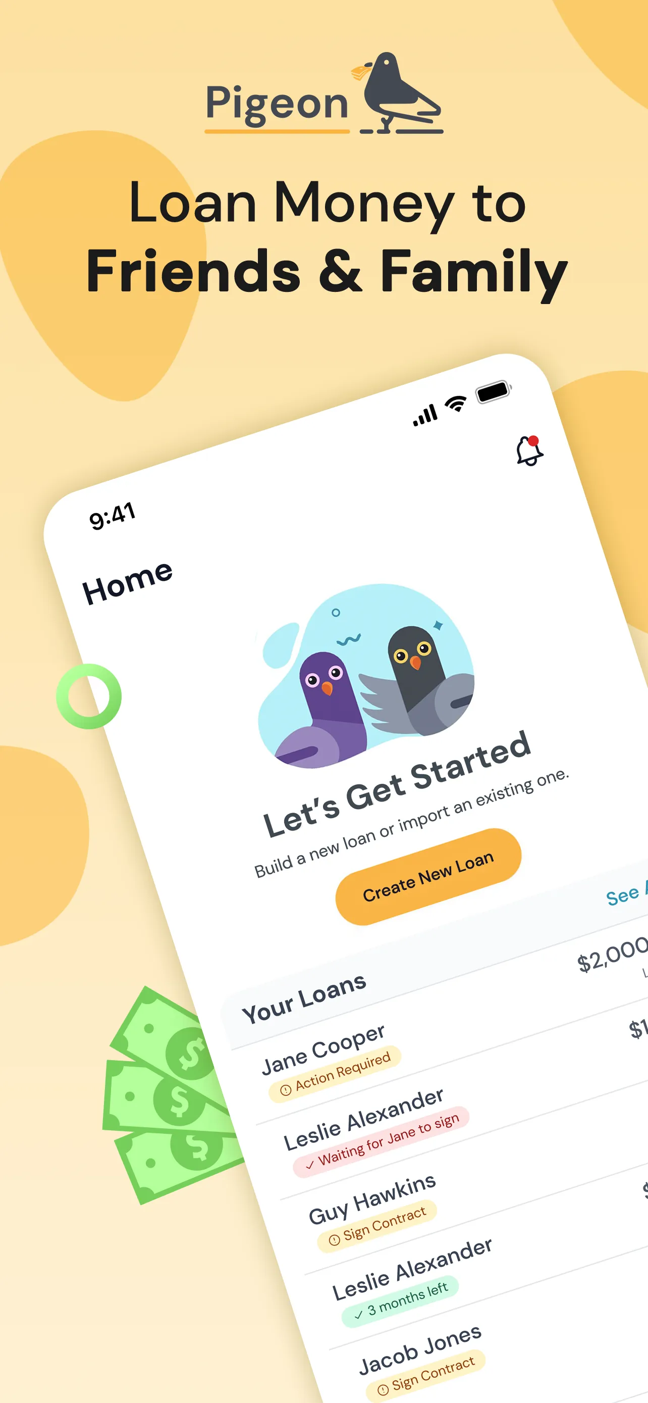 Pigeon: Lend and Borrow Money iphone screenshot 1