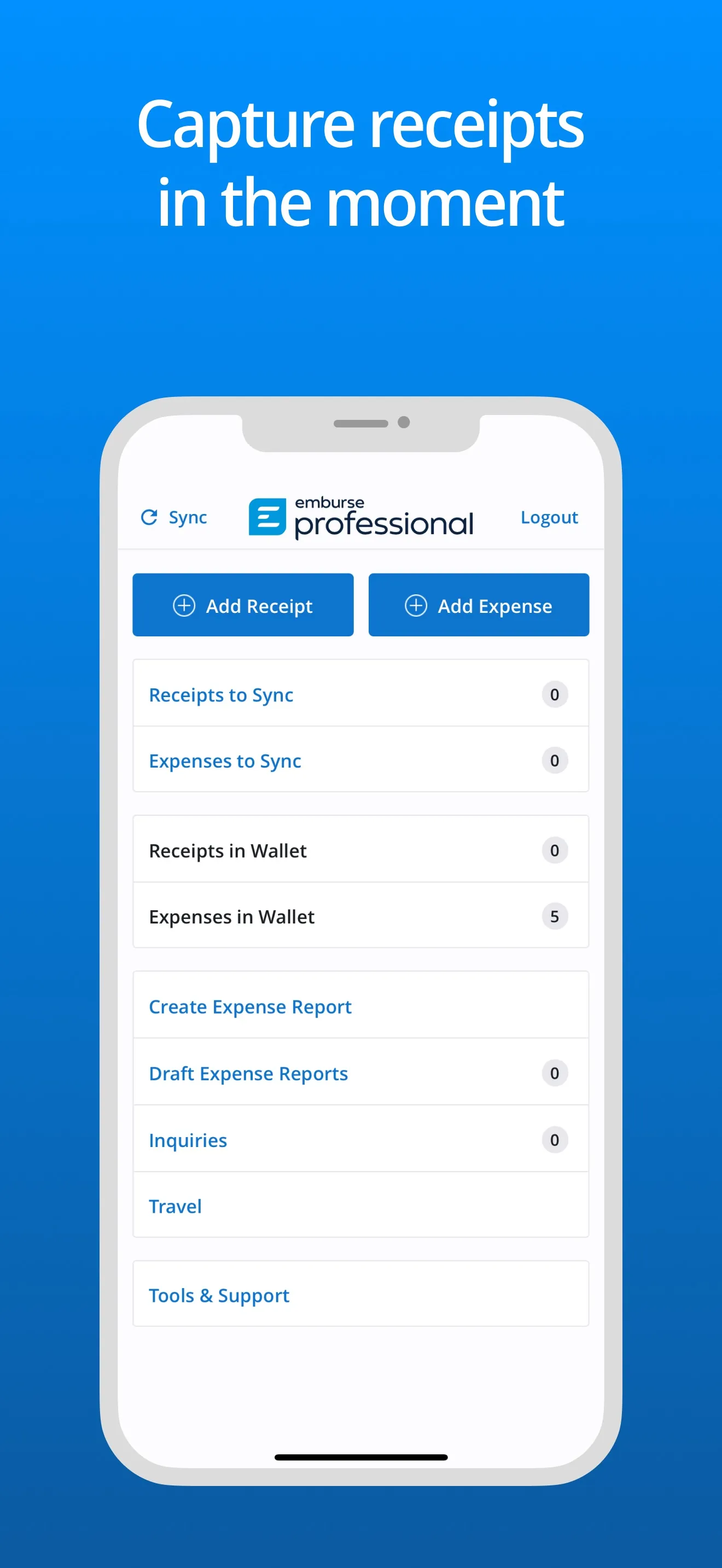 Emburse Professional iphone screenshot 1