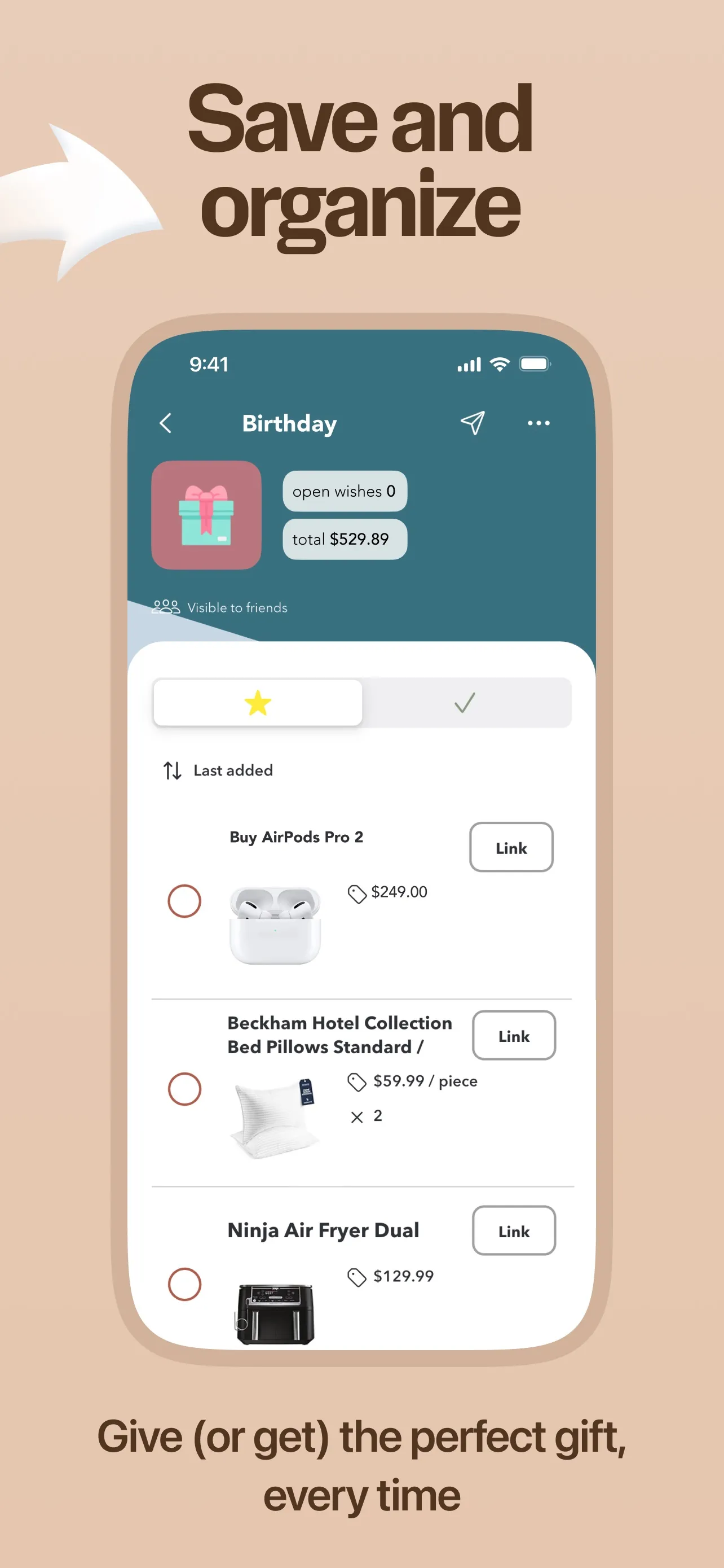 Wishlists - online wishlist iphone screenshot 3